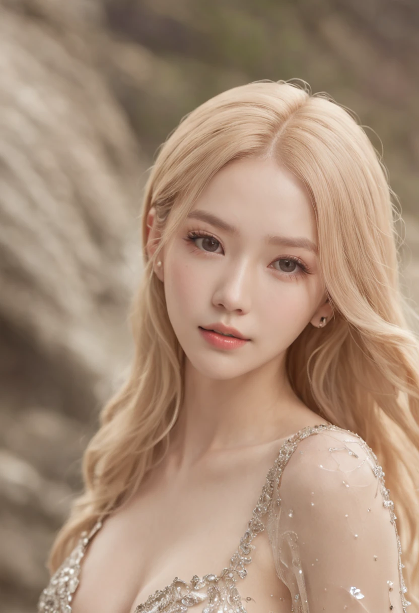 (Best Quality, 8K, masutepiece: 1.3), One girl,((Glass Body))、((Crystal clear transparent body))、 (Golden hair and delicate fashion sense), Slim Leg,(Full body), (slim:1.5), High resolution face,Beautiful Korean, (Kpop Idol),(inside a cave),Solo,Transparent ,see through, Shiny skin, Shiny hair, (huge-breasted:1.4)、(torn:1.3),(NSFW),(slimey:1.5),(Crying:1.2)