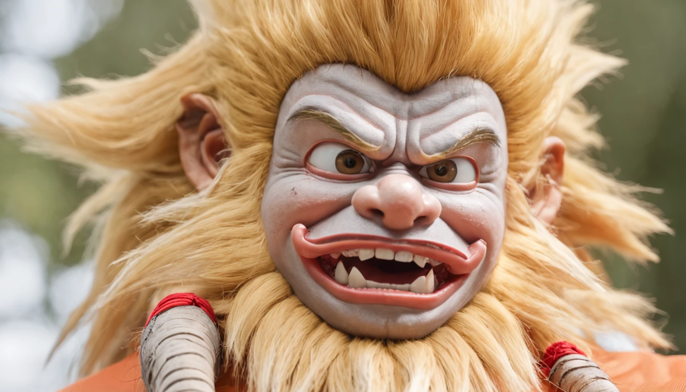 son goku,Journey to the West Long-haired Monkey,Monkey King 32K(tmasterpiece,k hd,hyper HD,16k)son goku,Backroom pond,zydink, a color, Asian people (A long-haired monkey), (son goku), Combat posture, looking at viewert, long whitr hair, Floating hair,Tiger stripe long-sleeved clothes,Short apron, (Abstract golden retriever splash:1.2), white backgrounid,Golden Hoop Stick(realisticlying:1.4),Snowflakes fluttering,The background is pure, A high resolution, the detail, RAW photogr, Sharp Re, Nikon D850 Film Stock Photo by Jefferies Lee 4 Kodak Portra 400 Camera F1.6 shots, Rich colors, ultra-realistic vivid textures, Dramatic lighting, Unreal Engine Art Station Trend, cinestir 800,