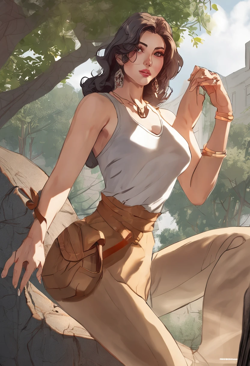 1woman, medium wavy hair, narrow waist, large breasts, chubby, (milf:1.3), (mature:1.5),(40yo:1.3), plump, beautiful (round face:1.1), heavy makeup, (broad shoulders:1.3), naive and innocent woman, (necklace:1.3), earrings,
BREAK
in park, leggings, see-through thin fabric tight-fit white tank top, walking,
(dynamic pose, dynamic angle:1.3), (full body:1.4),
BREAK,
masterpiece, best quality, 8K, detailed, detailed face and skin, hi-res, perfect anatomy, physically-based rendering, photorealistic, symmetric clear eyes, well-groomed face, woohyeon