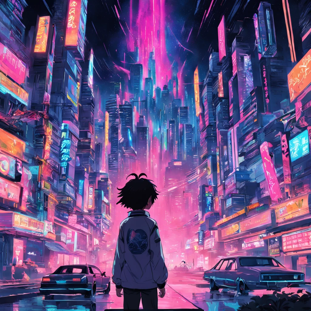 obra-prima, melhor qualidade, filme ainda, 1boy, cenario futuristico, cyperpunk, retrowave, paisagem, japao