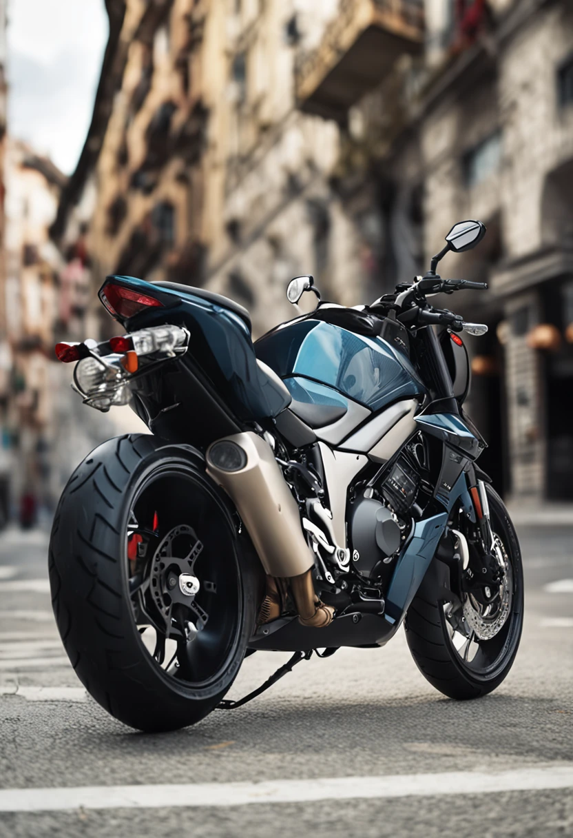 Close up of motorcycle parked on white surface, kawasaki, 2 0 1 9, 2019, (sharp), with sleek lines and a powerful, futuristic suzuki, high quality picture, 8K!!, triumph, 8K!, yoshimura exhaust, touring