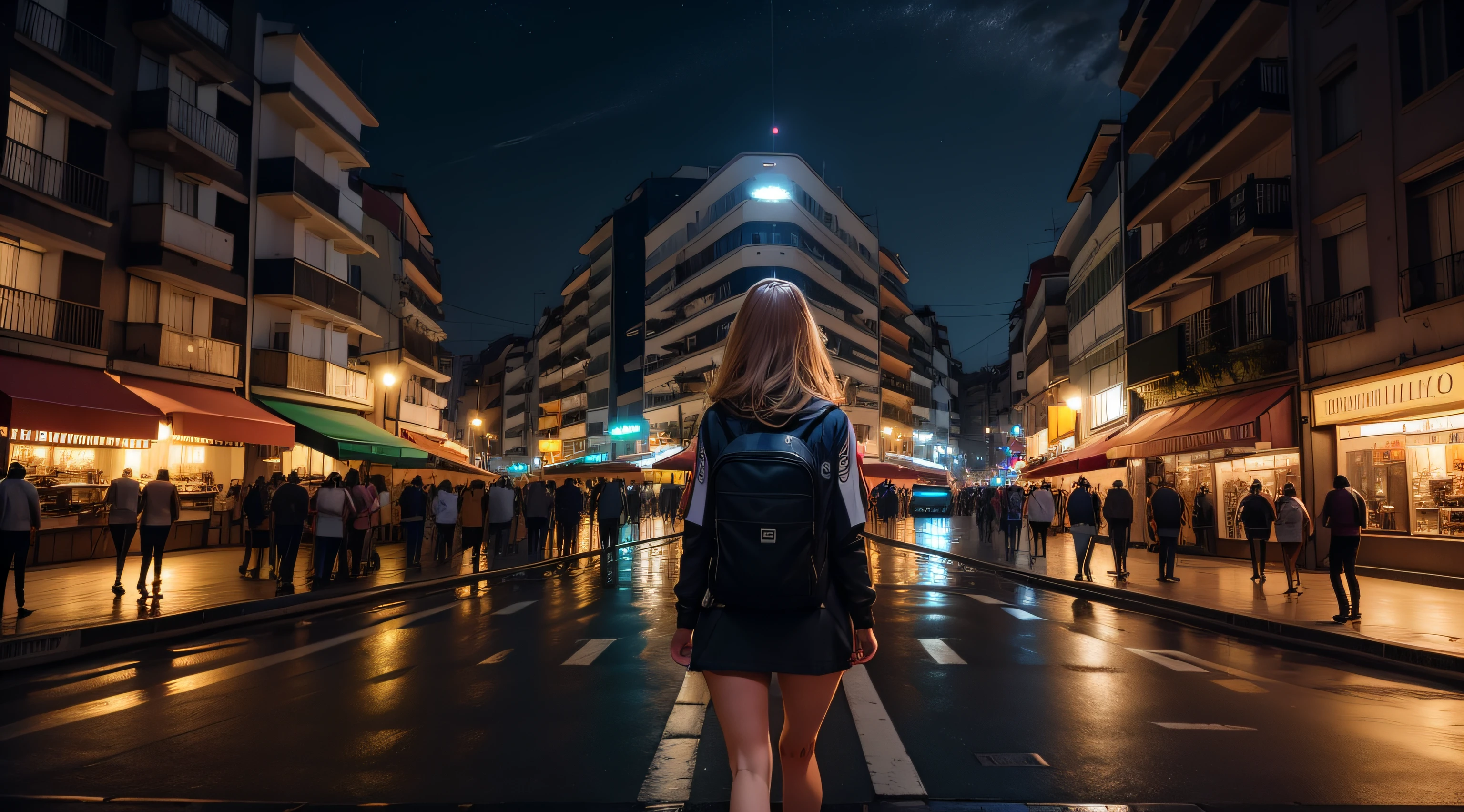 rua sem movimento e pouco iluminada, 8k, Hiper realista, alta resolução, alto detalhe