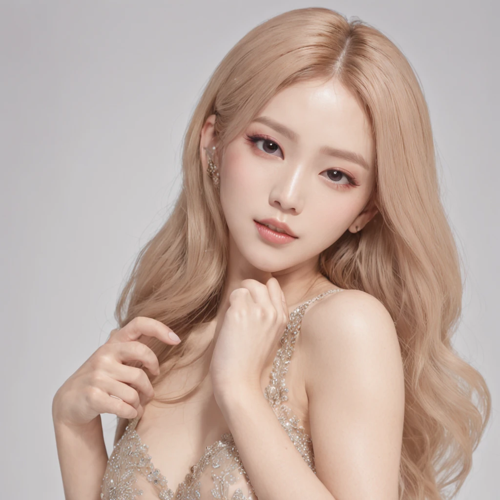 (((Crystal Body)))、(Best Quality, 8K, masutepiece: 1.3), One girl,((Transparent transparent body、Full body with transparent background))、 (Golden hair and delicate fashion sense), Slim Leg,((The whole body is glass)), (slim:1.5), High resolution face,Beautiful Korean, (Kpop Idol),Solo,see through, Shiny hair, (huge-breasted:1.4)、(torn:1.3),(NSFW),(slimey:1.5)、Flowers are blooming under your feet