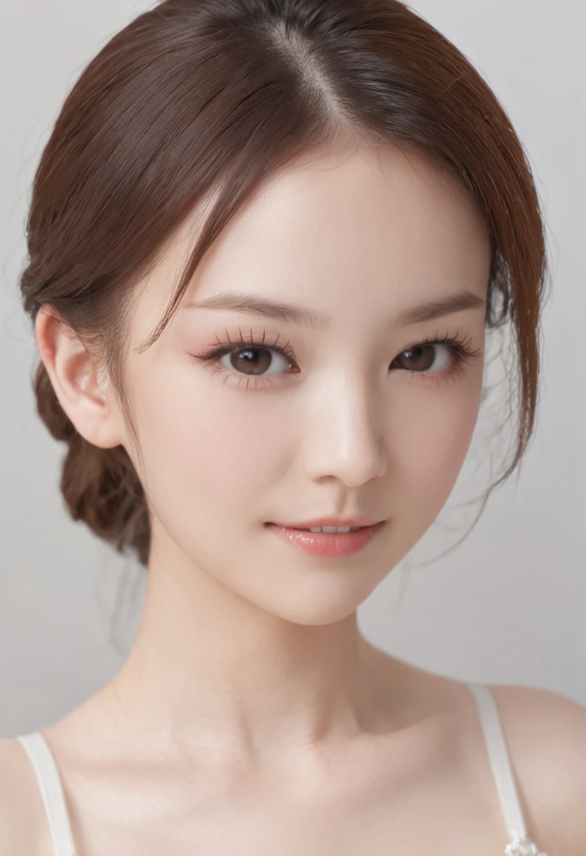 tmasterpiece，Need，ChineseGirl，1girll，Portrait，Brown hair long，pony tails，二重まぶた，Innocent and cute smile，White suspender underwear，onbed，pale milky white porcelain skin, Beautiful woman in sexy white suspender lingerie, cute delicate face，cute elegant pose，full bodyesbian，（com cores neutras），（hdr：1.4）tmasterpiece，Need，1girll，Portrait，whaite hair，pony tails，White suspender underwear，onbed，Light milky white and delicate porcelain skin, Beautiful woman in sexy white suspender lingerie, cute delicate face，cute elegant pose，（com cores neutras），8K quality