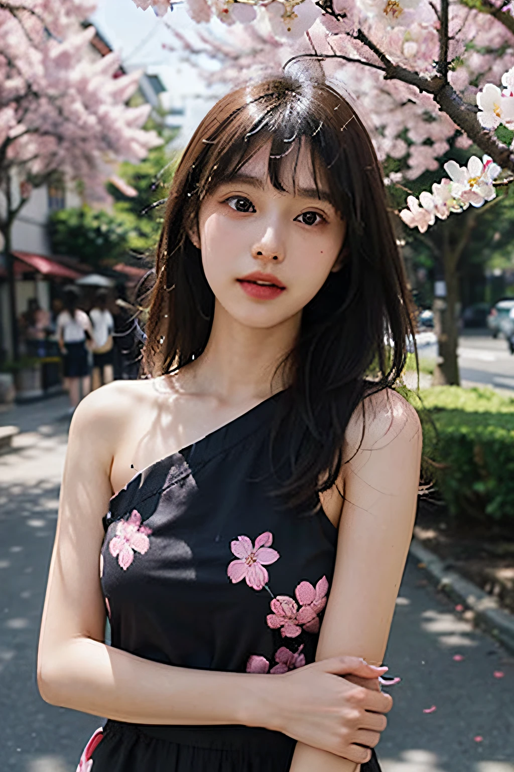 Sakura Tanaka (Sakura Tanaka / Sakura Tanaka)
Japan Female, 19 years old。Taiwanese University Student。cherry blossom in full bloom。Mid-shoulder hair and natural makeup。Straight bangs。Pattsun bangs。Wear neat and simple casual fashion。pure、kawaii、Curious look。frontage。