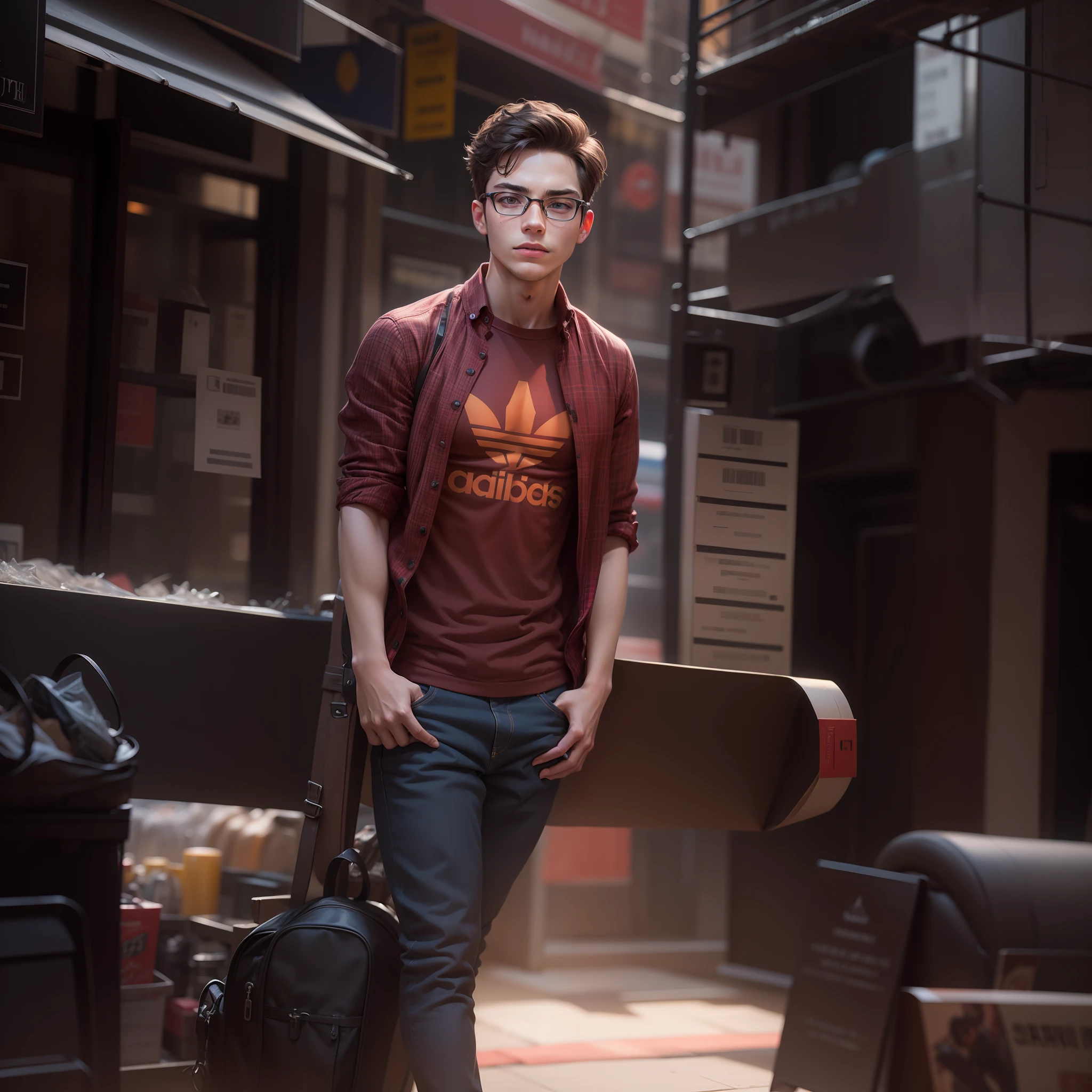 Boy become Peter parker, handsome look, in New York