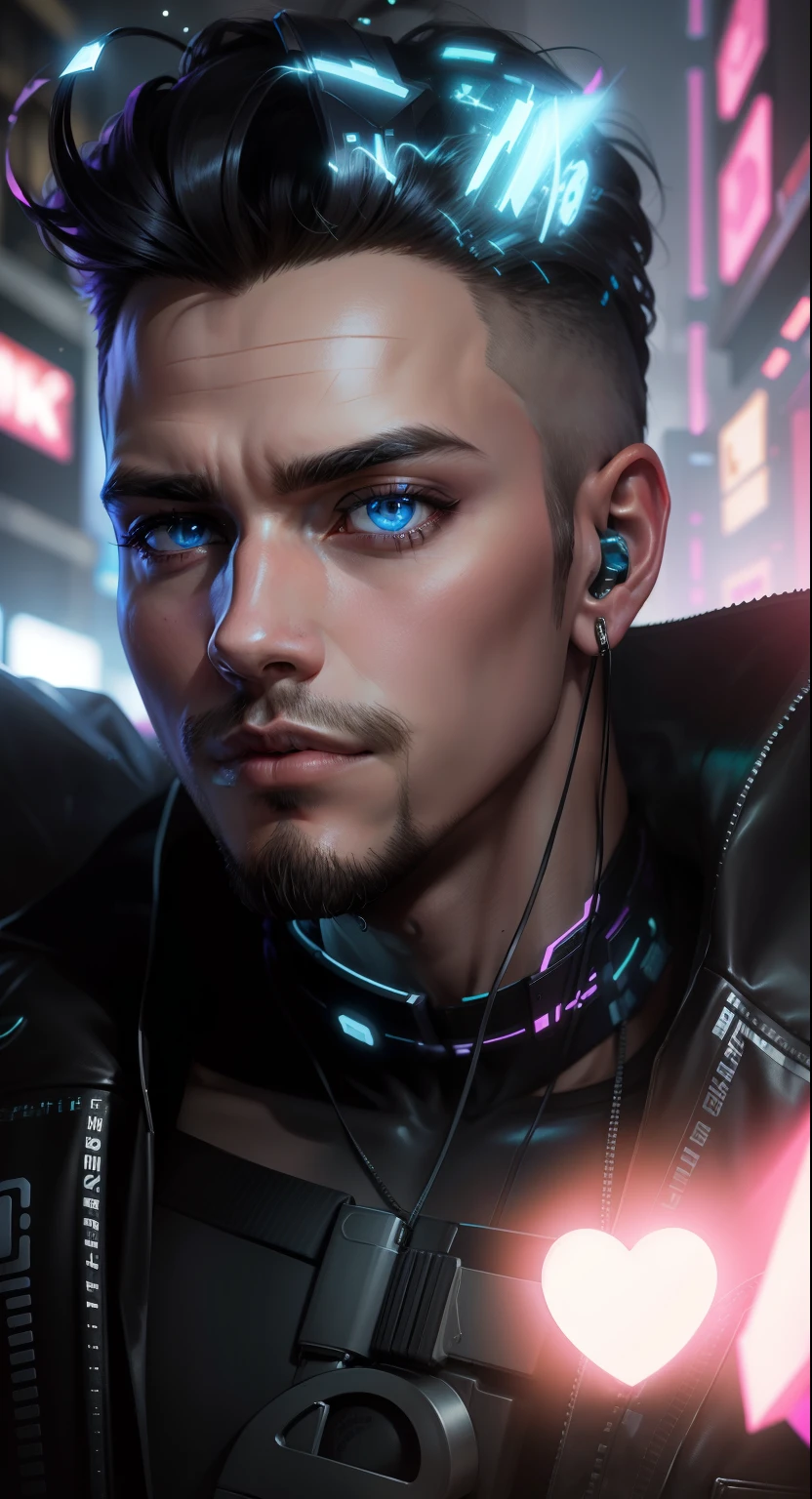 Change background cyberpunk Handsome boy