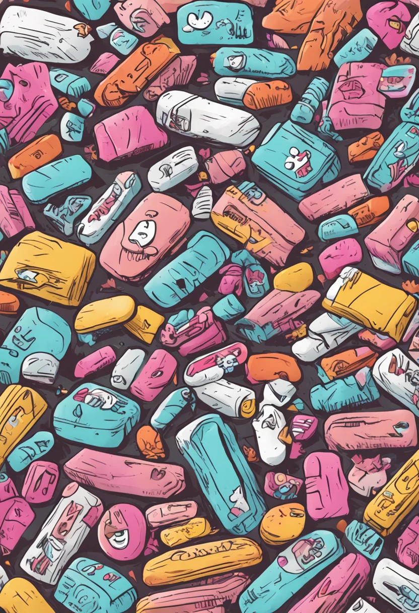 Eraser characters,illustratio,without background,