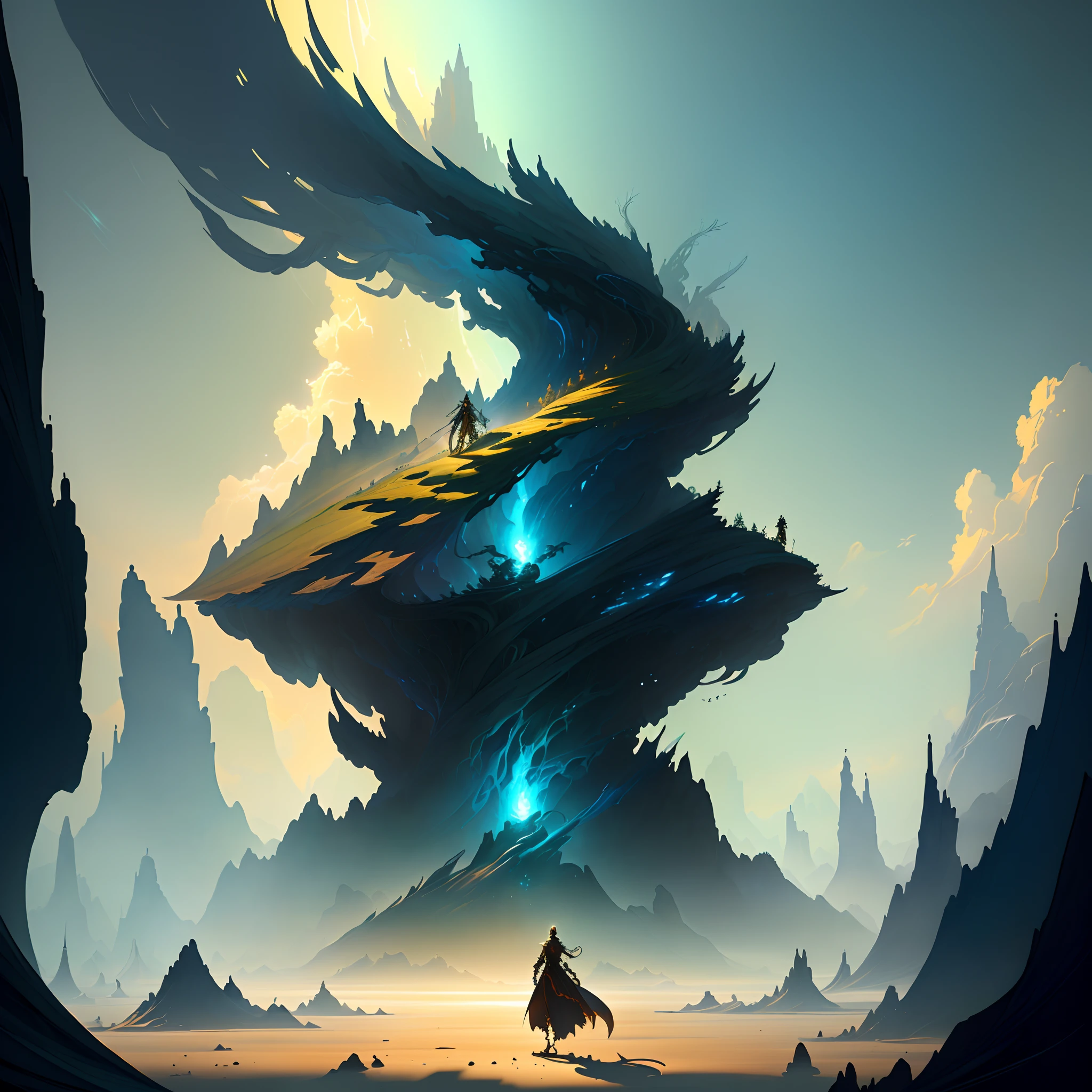 The Sword Immortals are on land，Dragons face off in the sky