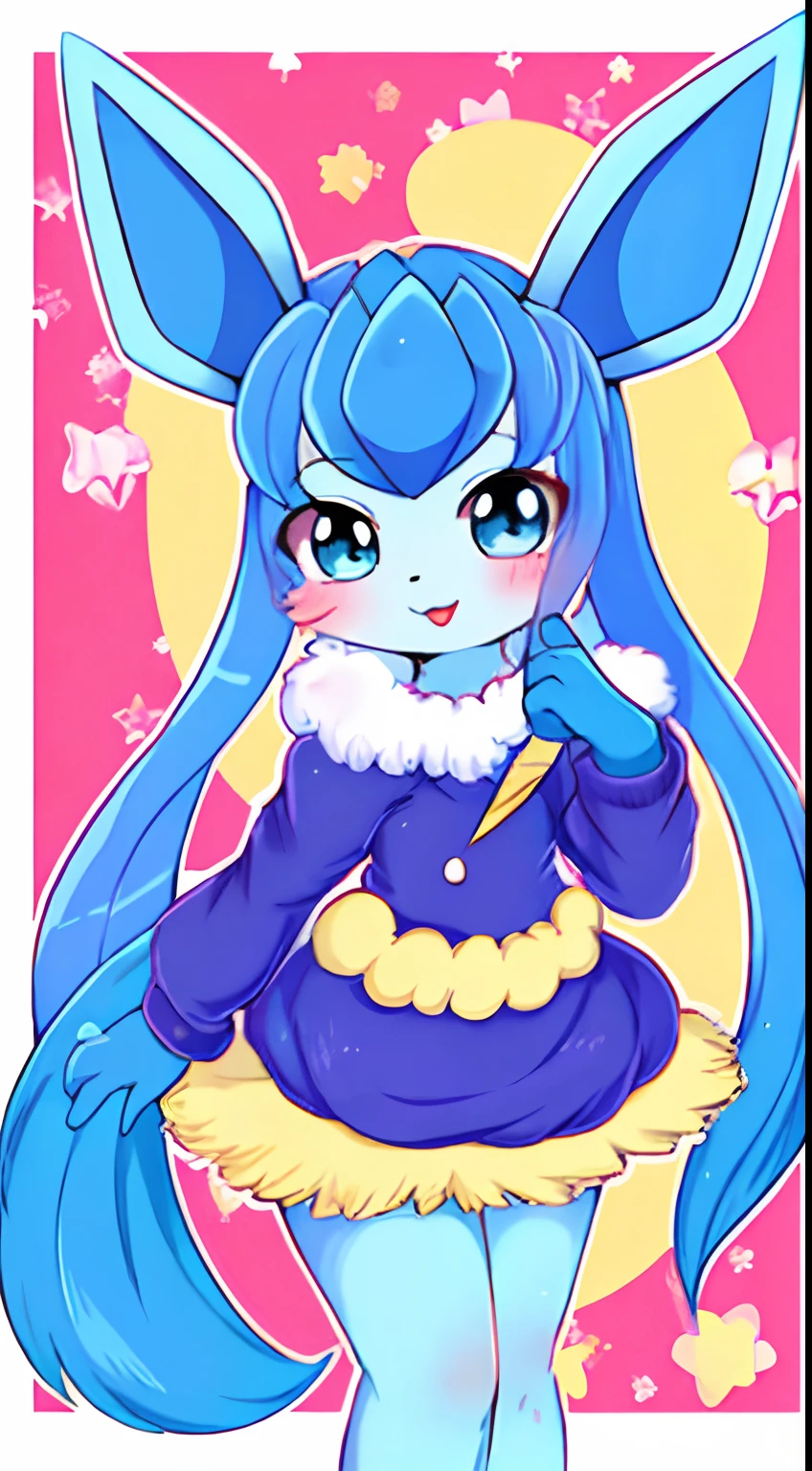 4K, master piece, best quality, Kawaii, cute, sfw, glaceon, hioshiru, precure, curegelato, jacket