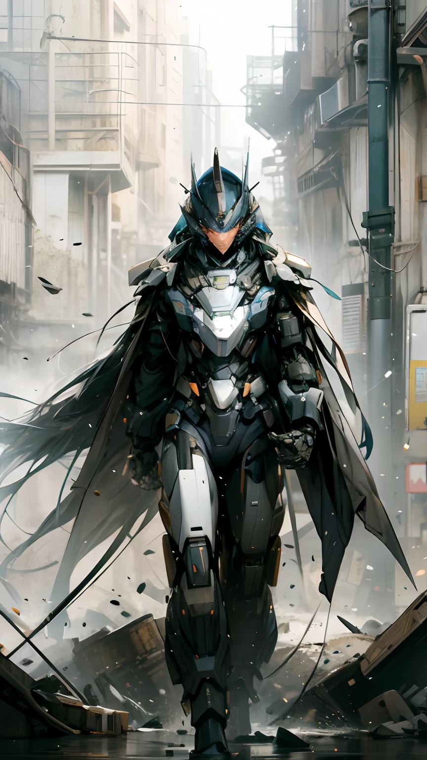Male mech，Both arms turn into mechs，Step into the mech
