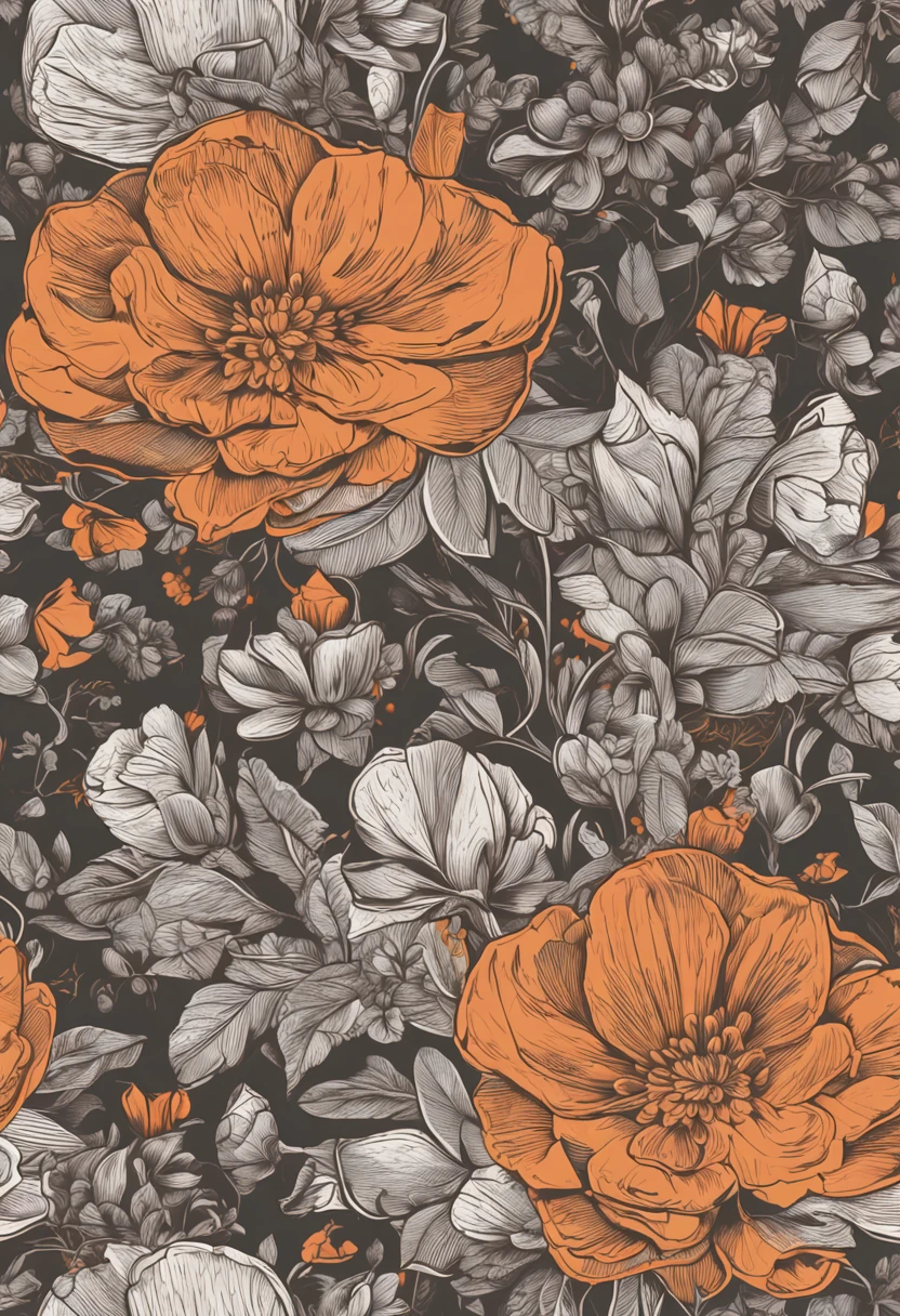 A can of beer，There are flowers inside，SakuraNS，Realistic hyper-detail，light orange and gray，Decorative motifs，matte photos。