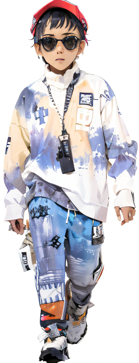 Arad image of a child wearing a tie and sunglasses, acid wash layering, streetwear fashion, lil peep, heron preston, casual streetwear, Street attire, trending on r/Street attire, japanese streetwear, Street attire, Complex clothing, street clothing, Dyeing, streetwear graphic design, street clothing, lookbook, She is seen wearing streetwear pieces, jimin, 2 0 2 0 fashion