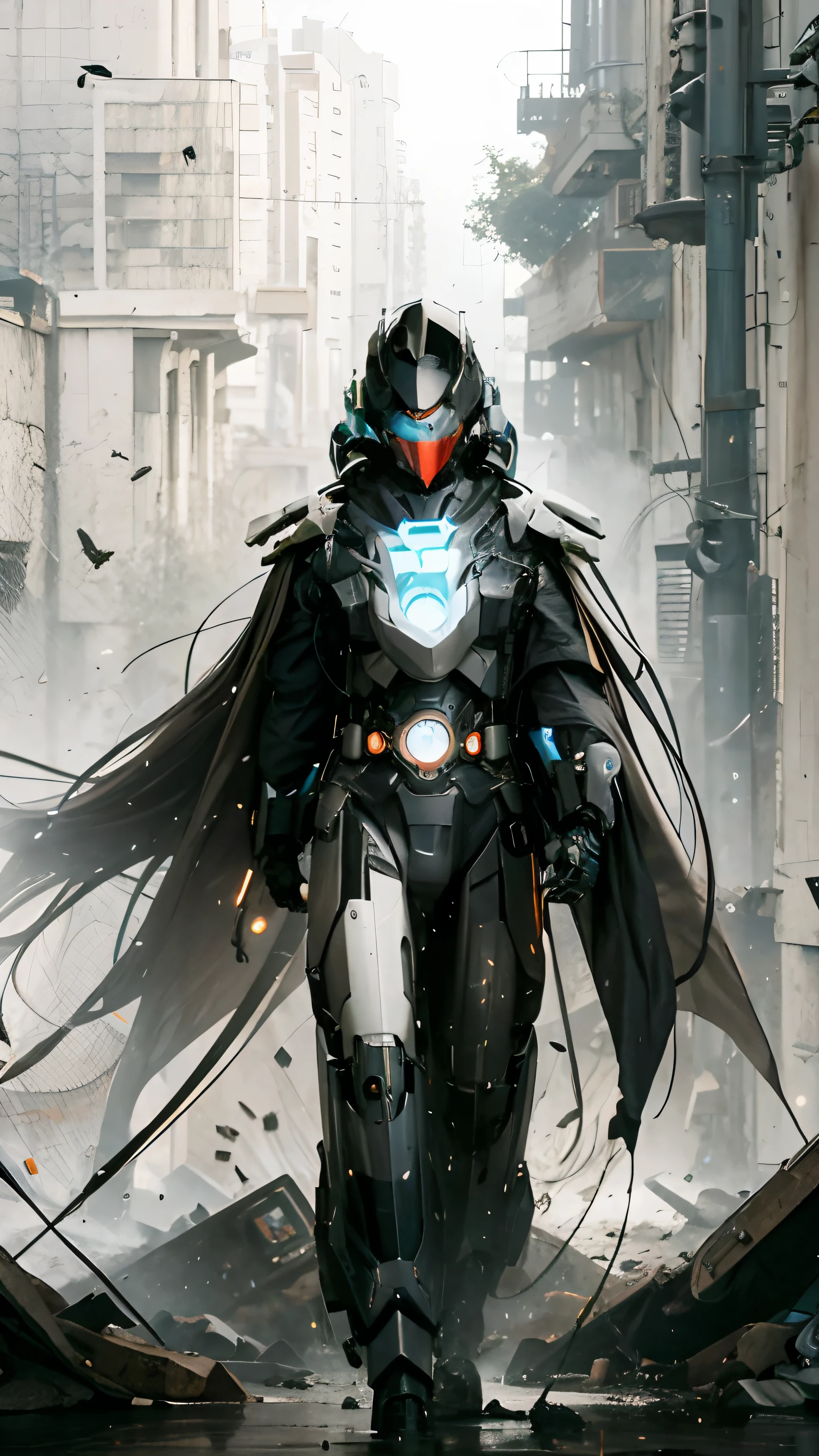 Male mech,Both arms into mechs,Feet into mechs