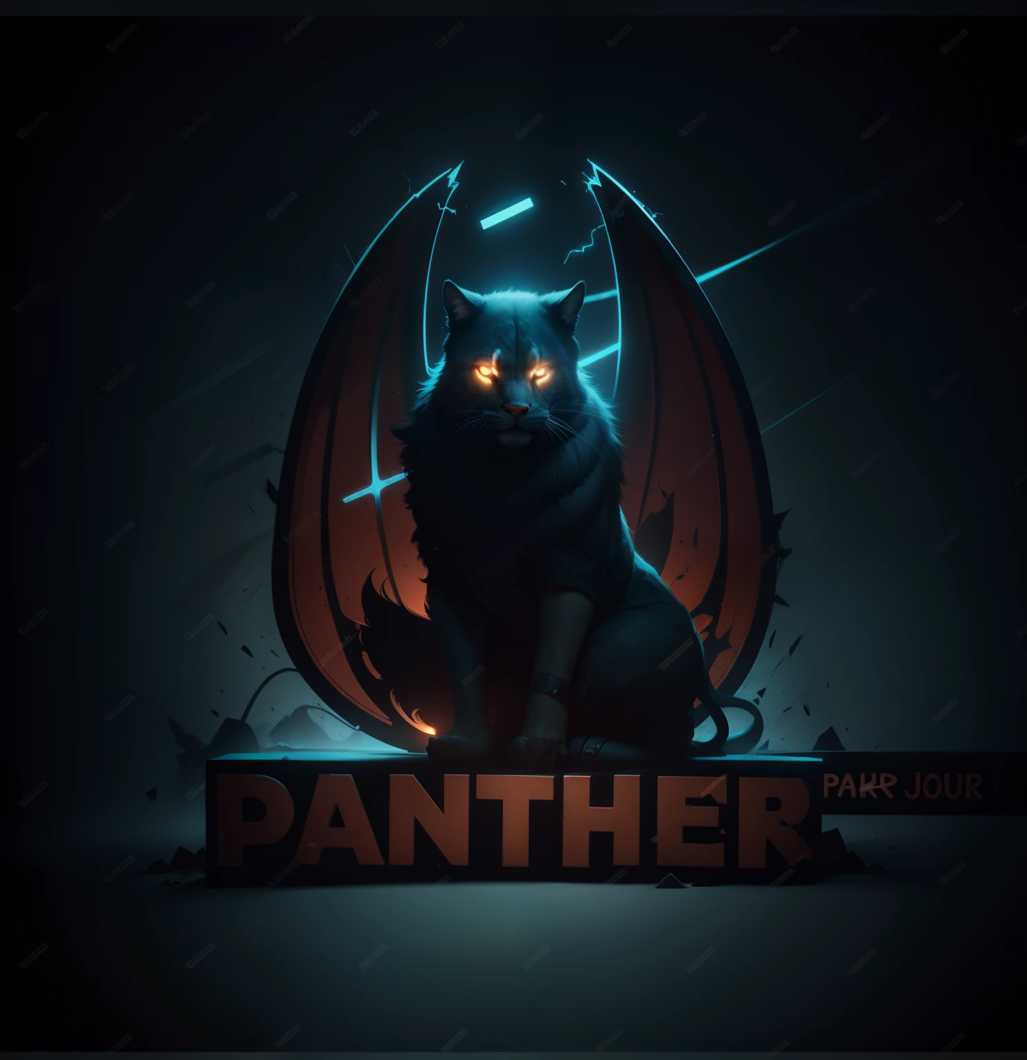 Make this photo realistic, theme dark, background clear, text glowing