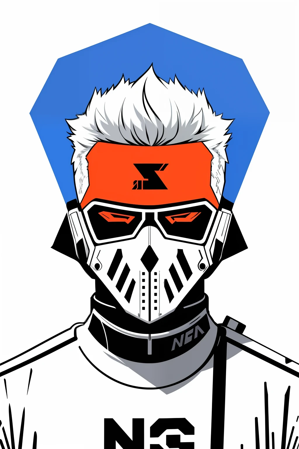 artwork digital picture, guns around face, digital design, white background, wallpeper srceen, poster design, streetwear design, pro vector, full design, 6 colors only, full design, neon colors, logo , sticker, bright colors, 4K details. perfect anatomy, perfect post. good design, best artwork.