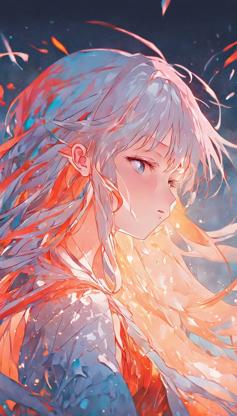 (White background:1.4), (Silhouette of a girl's head, Eyes closed, colorfull long hair, (Chinese illustration:1.3, paper art:1.3, Quilted paper art:1.2), ( reasonable design, Clear lines, High sharpness, Very detailed, movie light effect, 4K ), Best quality, Masterpiece, A high resolution, 16k, Masterpiece
