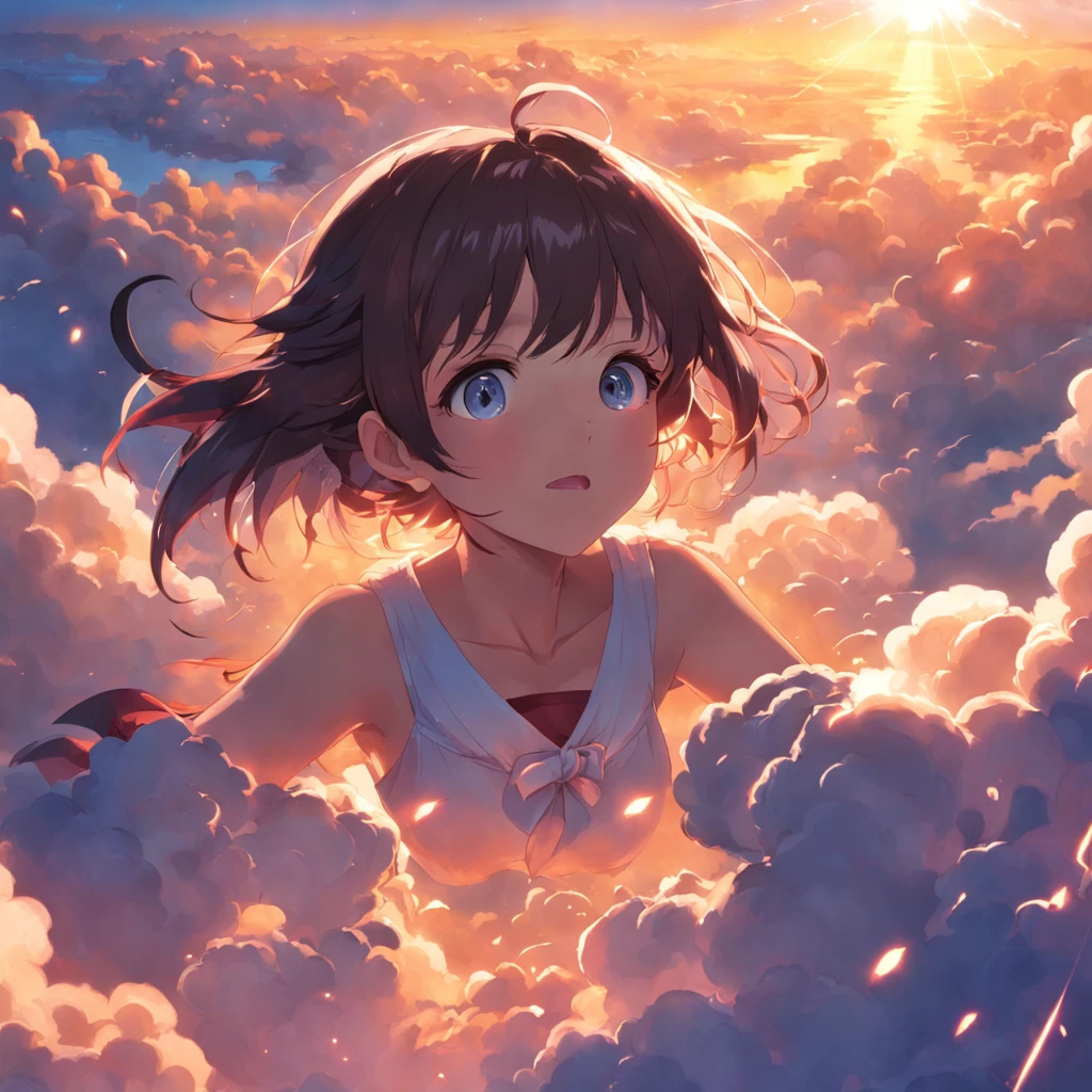 logo fotografia que diga madcat masterpiece, best quality, movie still, 1girl, cloud girl, floating in the sky, close-up, bright, happy, warm soft lighting, sunset, (sparks:0.7)
