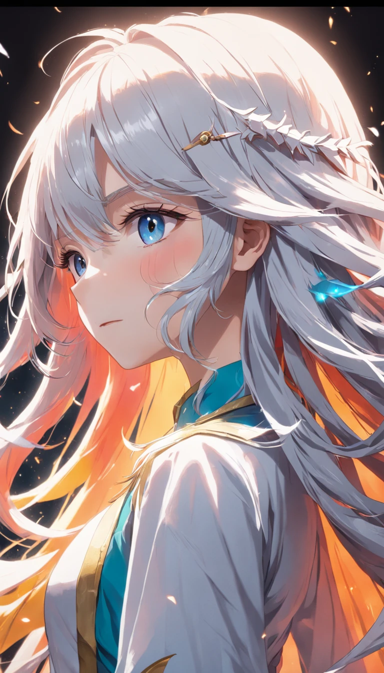 (White background:1.4), Eyes closed, colorfull long hair, paper art:1.3, ( reasonable design, High sharpness, Very detailed, movie light effect, 4K ), Best quality, 16k, Masterpiece, High details, Super detail, retinas, Award-Awarded, 16k