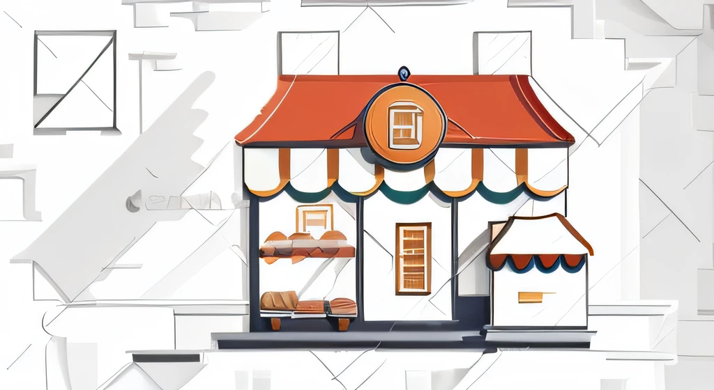 Shop icon,European style,Simple and stylish,white backgrounid,Enhance the details
