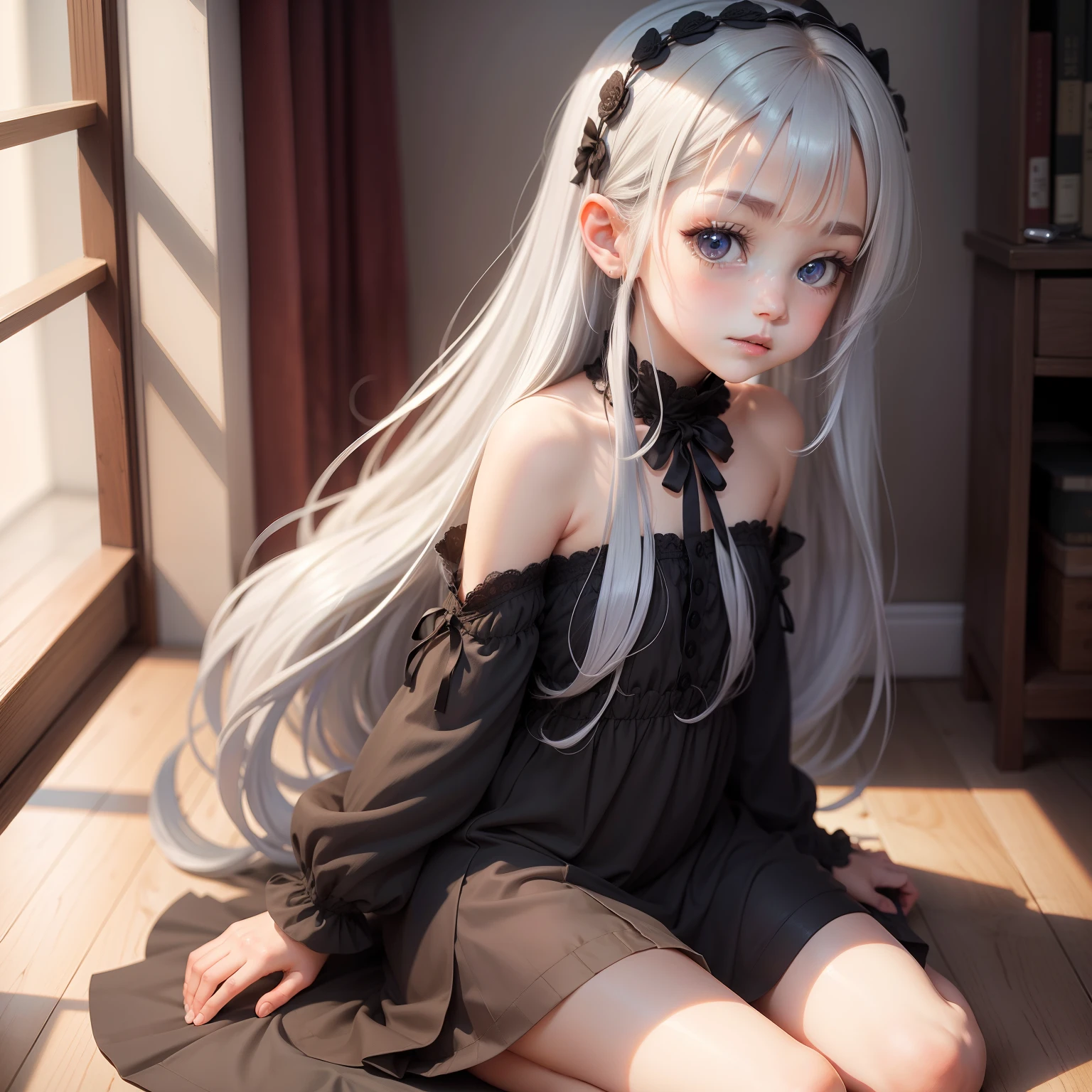 Silver-haired long girl