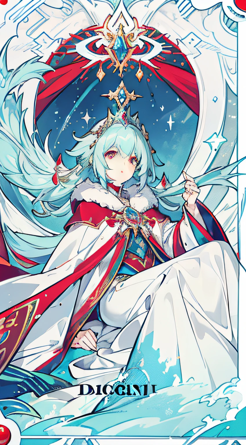 (((Peerless beauty))), High-quality graphics, Neon feather coat, Gorgeous and cold, Peerless, Dragon robe costume, palace background, Kingly temperament, Frosty, The lips are red, It's breathtakingly beautiful