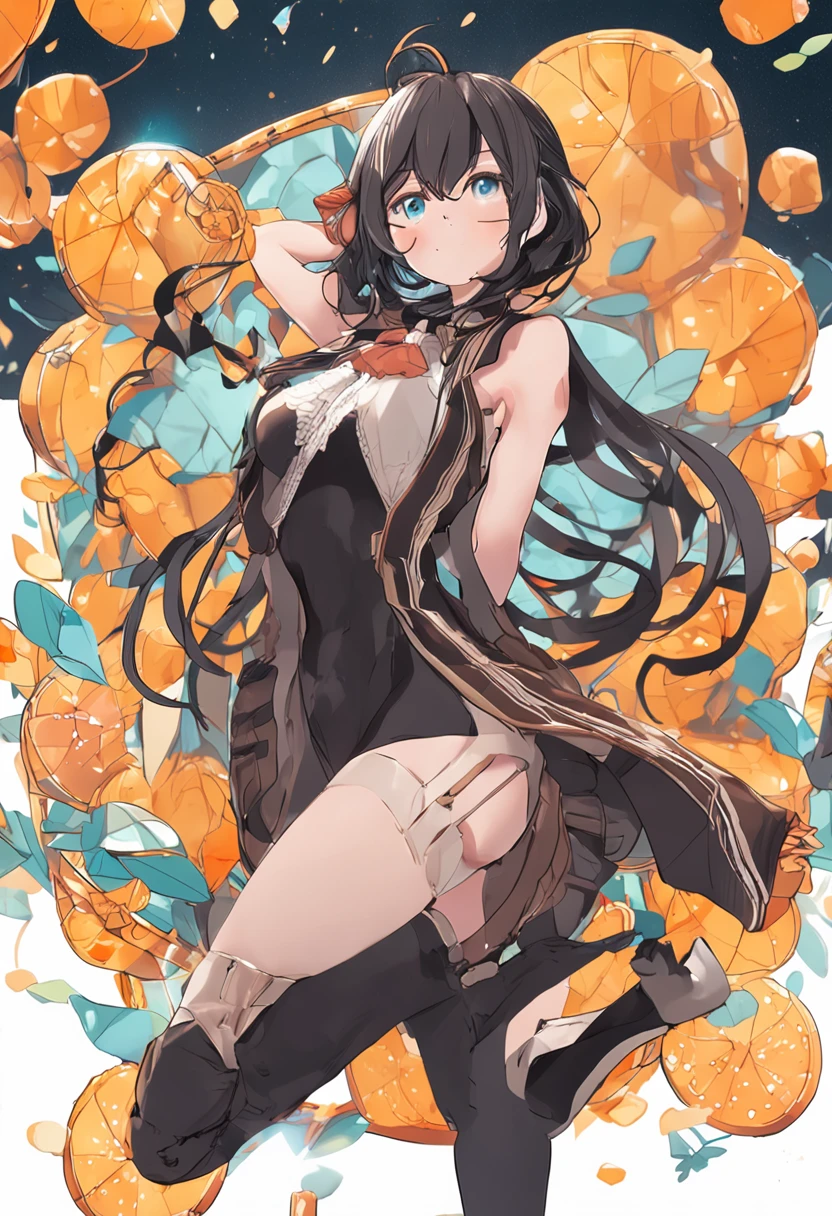 (top-quality、8k、​masterpiece:1.3)、Cute girl with perfect body shape:1.4、(High school students、10 generations)、A dark-haired、(bangss:1.2)、The bikini、in pool、extremely detailed face and skin、A detailed eye、二重まぶた、Colossal breasts、a smile