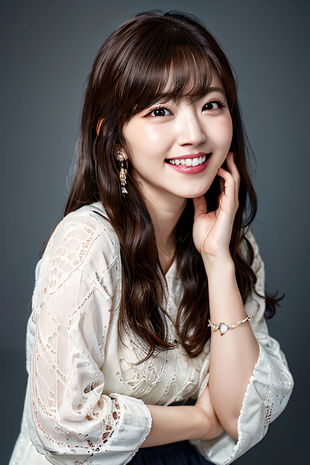 Best quality, masterpiece, ultra high res, (photorealistic:1.4),highly detailed,professional lighting
smile,