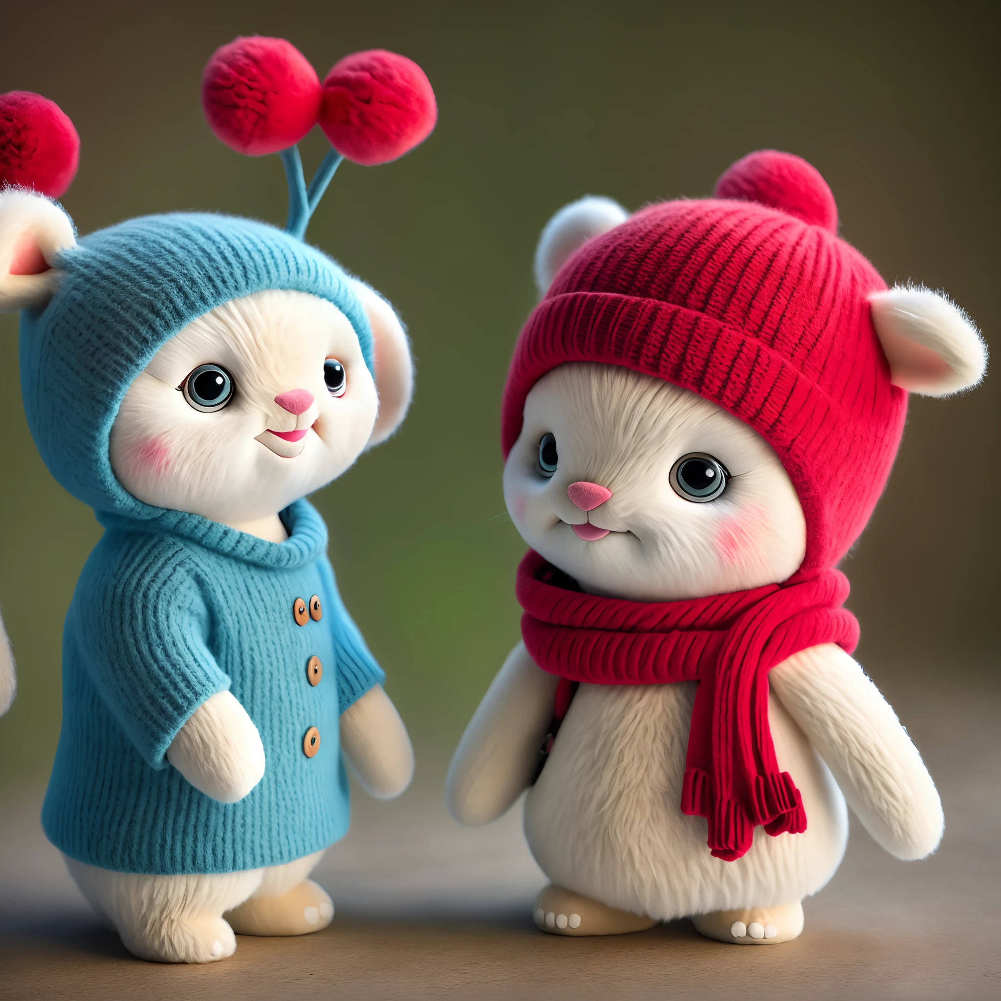 Muppet cat,Wear a broken red hat,A ruined world of dolls,There is a bear doll