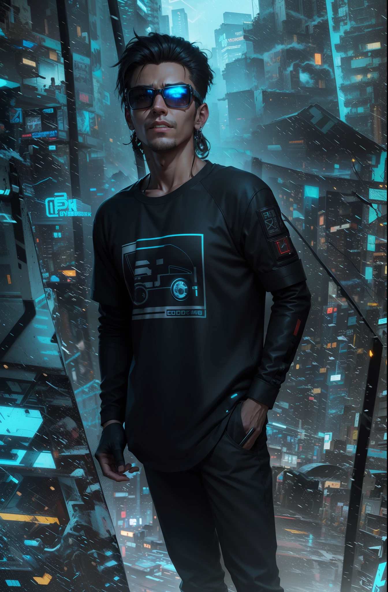 Change background handsome boy cyberpunk realistic face 8k ultra