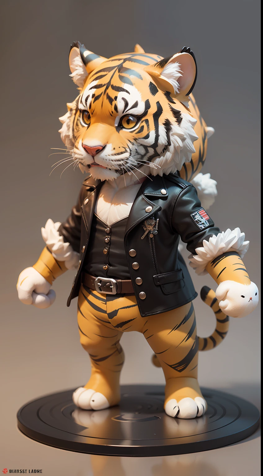 chibi tiger with team mouse, cat, rabbit, duck, tiger, cute, pirate, big badejo, full body, masterpiece, 3D Rendering, Best Quality, Lots of Detail, (plain background), vinyl toy figurine, ultra detail,