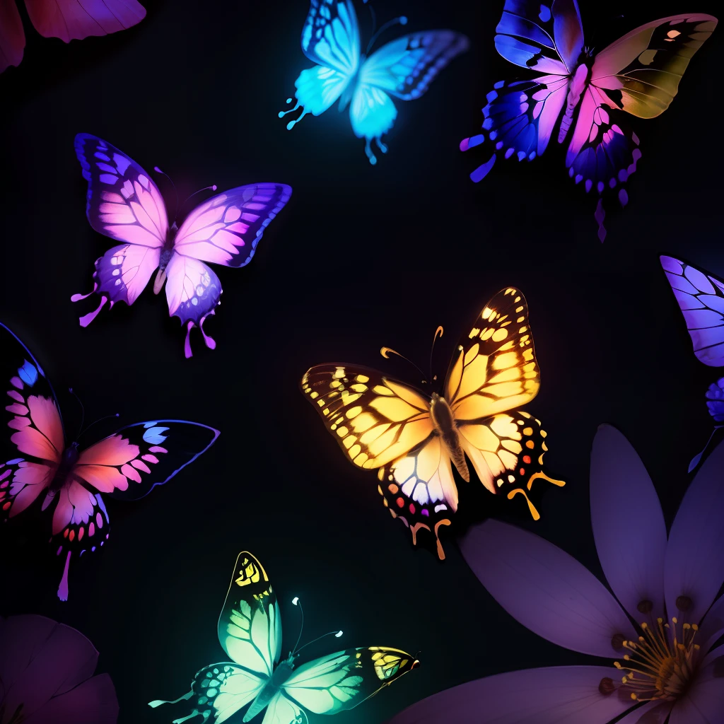 glowing butterflies
