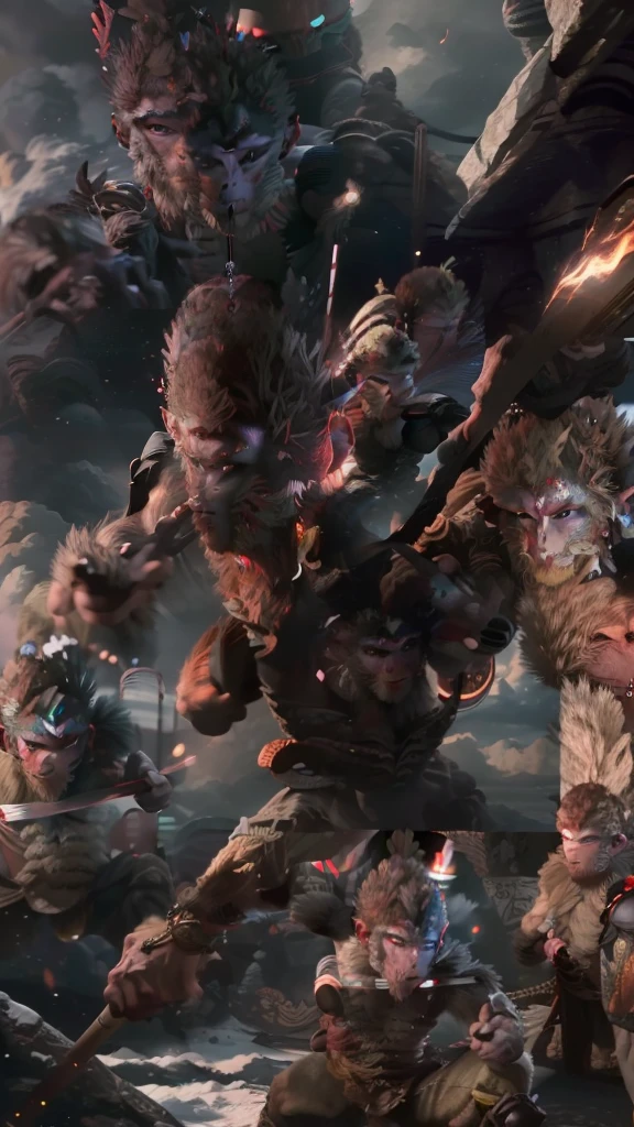 (Wukong:1.5)Retorno do Rei, (Wukong:1.3), the god of war, Fire Eye Golden Eye, (Wukong:1.2),(stick:1.2), (vests:1.1), (Golden Hoop Stick:1.1), (Somersault clouds:1.1), (Dragon Palace:1.1)