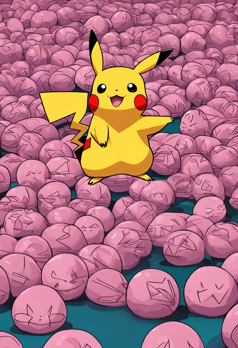 Pikachu in a pink ball gown