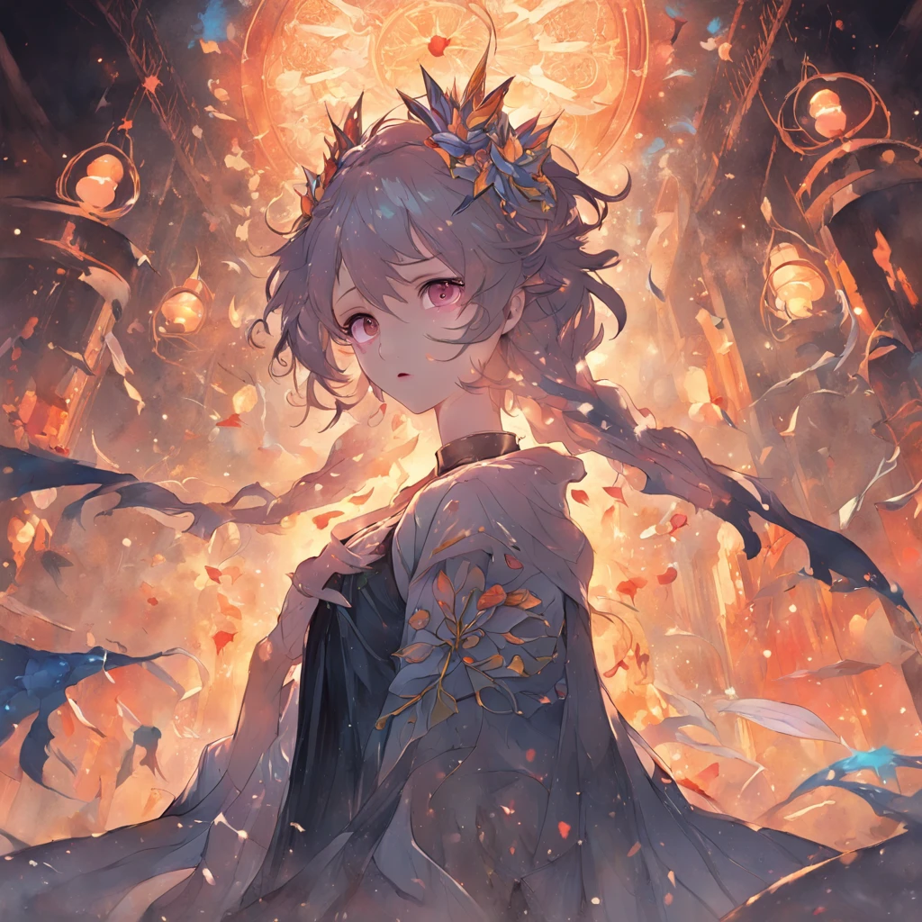 Fantasy world,mystical ambiance,Magical elements,Exquisite painting,Medium focus lens,It is illuminated at dusk,hand painted style,Mysterious hues,Fantasy graphics,Fertility app,Character emotions。 --v 5.1 --AR 2:3
