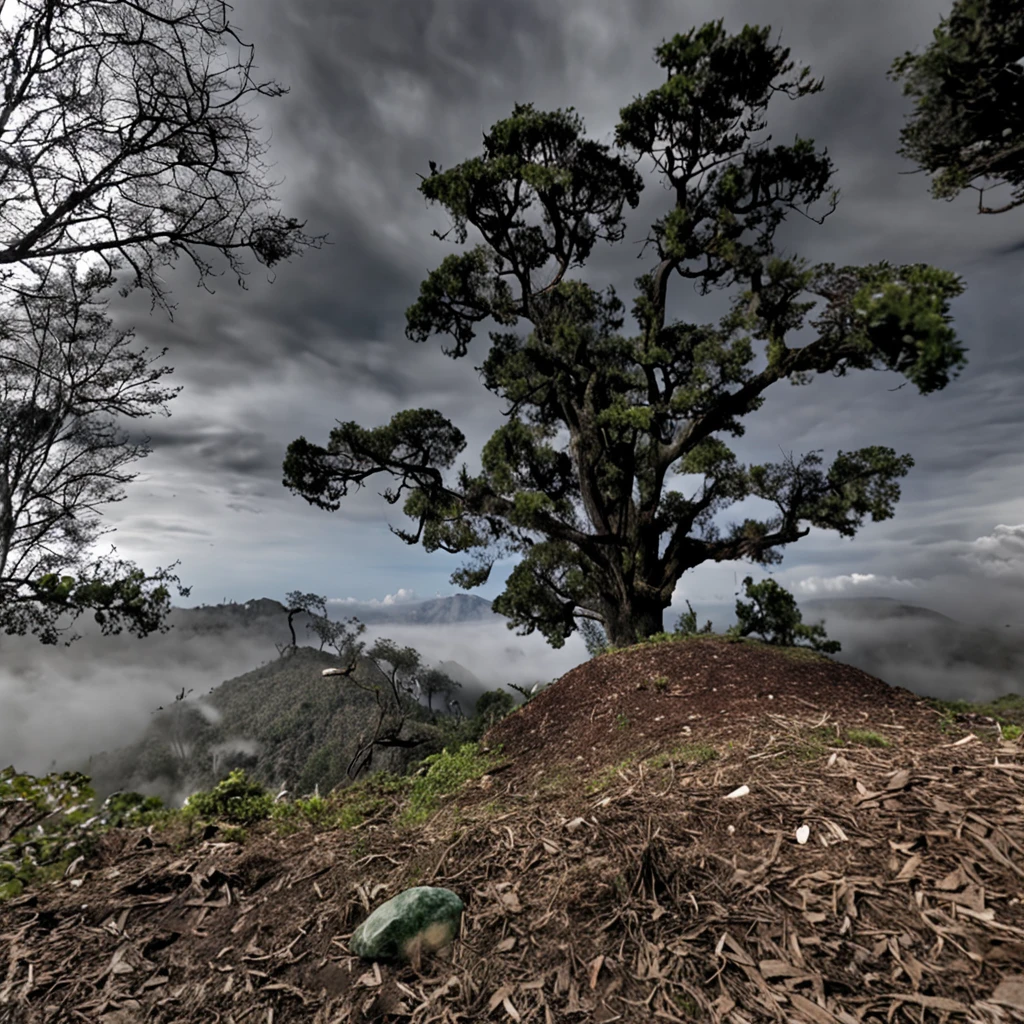 Magnificent view，Forest mountain landscape photography，Nature，It just rained，Harsh winter，Bushes in the moonlight，breeze， Eau，Rocks at night，Boulders，cobblestones，1 Moist white Phalaenopsis orchid in moonlight on the edge of the cliff，foggy sky，Nightmare vision， Dark fantasy plot，Perfect and excellent composition，8K分辨率，the detail，Rain trails，dampness，water stain，very wide angle shot，Jack Guzman's environmental art photography，realisticlying，cinematic compositions，Volumetriclighting，vividness, A detailed, stunning skies, Colorful clouds float，true to life, Pubic area is clear, flawless perfection, Digital SLR, 16k, 1024, 2048, 4096, A detailed, Sharp, best qualtiy, high qulity, absurderes，unmanned background，The is very detailed、Detailed lighting shadows，Trends on ArtStation、iintricate、high detal、dramatics、Midjourney Art（Volumetriclighting：1.2）hdr shot。（Faraway view，Super deep view，ultra-wide-angle，Microfocal length lens：1.2）（realisticlying：1.4）tmasterpiece、high high quality、Beautiful photography、globalillumination、