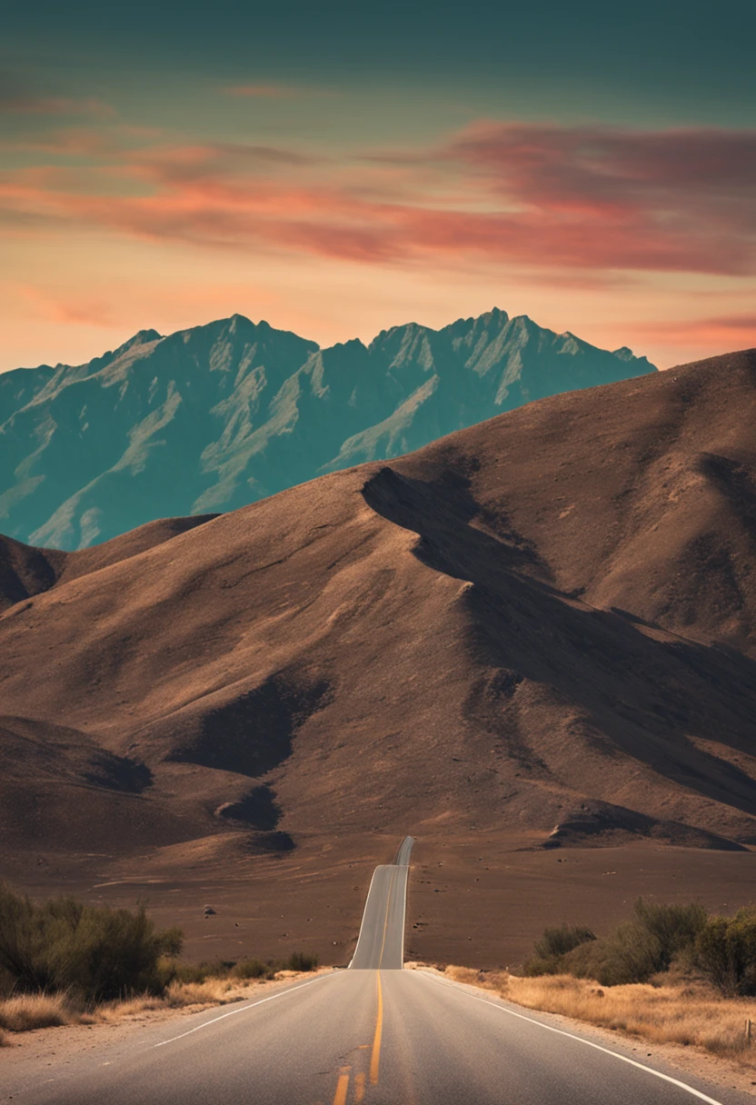 There is a long road through the mountains in the background of the sky, road between hills, traveling through the mountains, mountain in background, Long road, Wagas, empty road in the middle, open road, mountain range in background, minimal background, Road, empty road, mountain in background, artwork about a road to freedom, minimalistic background, mountains background