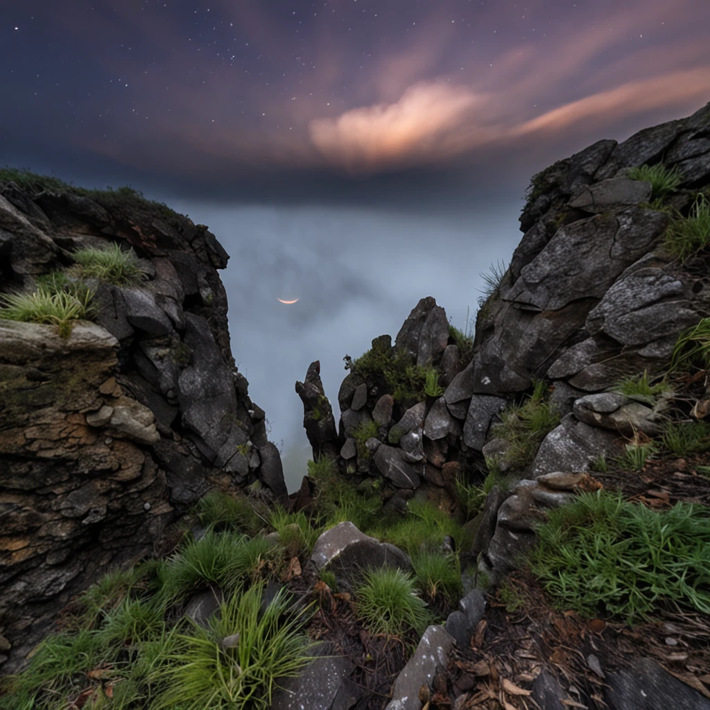 Magnificent view,Forest mountain landscape photography,Nature,It just rained,Harsh winter,Bushes in the moonlight,breeze, Eau,Rocks at night,Boulders,cobblestones,1 Moist white Phalaenopsis orchid in moonlight on the edge of the cliff,foggy sky,Nightmare vision, Dark fantasy plot,Perfect and excellent composition,8K分辨率,the detail,Rain trails,dampness,water stain,very wide angle shot,Jack Guzman's environmental art photography,realisticlying,cinematic compositions,Volumetriclighting,vividness, A detailed, stunning skies, Colorful clouds float,true to life, Pubic area is clear, flawless perfection, Digital SLR, 16k, 1024, 2048, 4096, A detailed, Sharp, best qualtiy, high qulity, absurderes,unmanned background,The is very detailed、Detailed lighting shadows,Trends on ArtStation、iintricate、high detal、dramatics、Midjourney Art(Volumetriclighting:1.2)hdr shot。(Faraway view,Super deep view,ultra-wide-angle,Microfocal length lens:1.2)(realisticlying:1.4)tmasterpiece、high high quality、Beautiful photography、globalillumination、