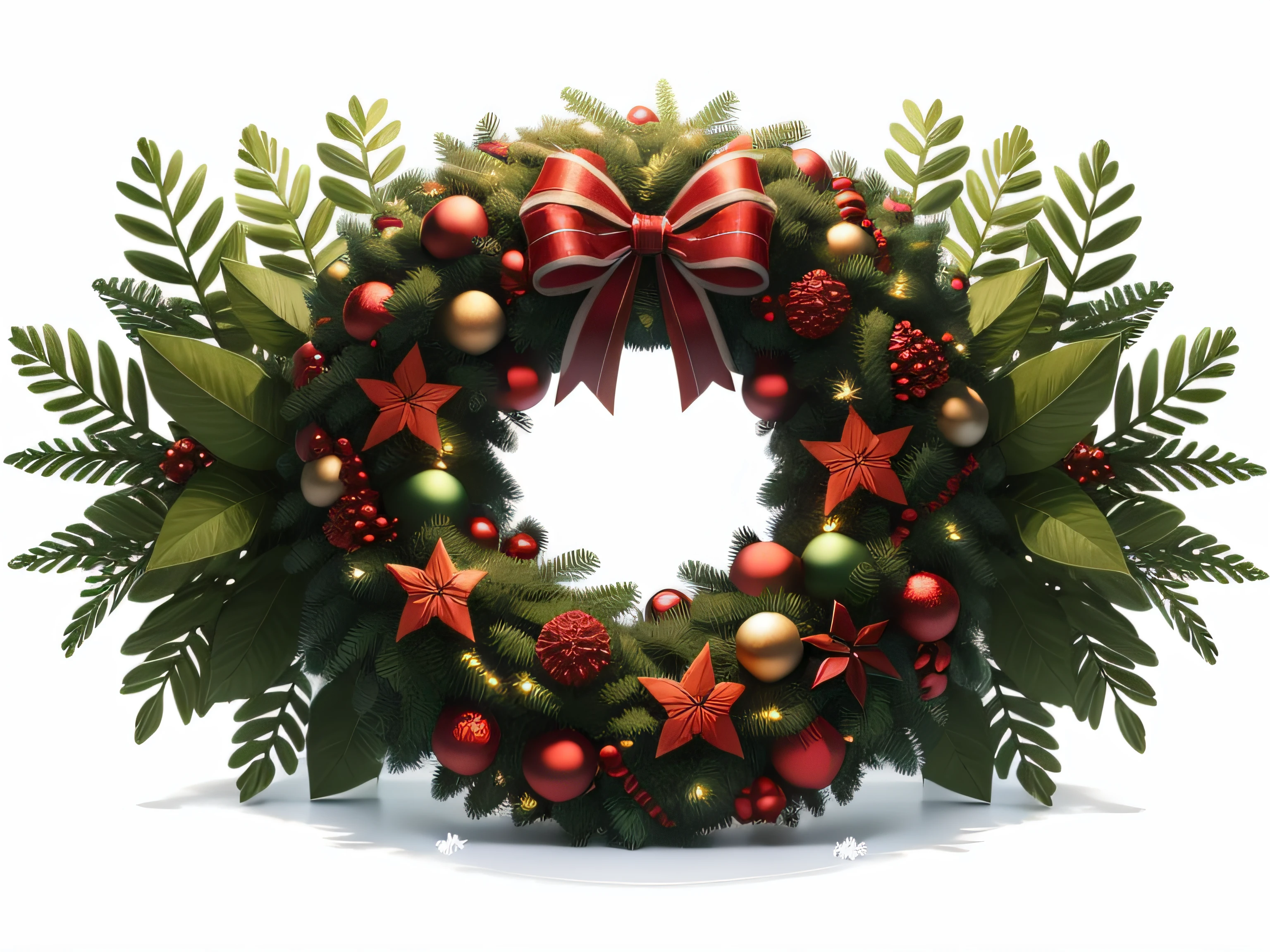 Christmas Wreath 8k White background Center