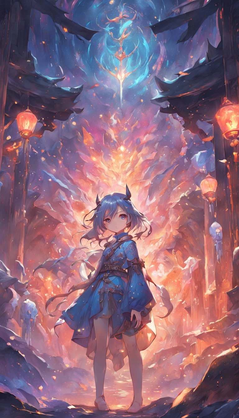 Fantasy world, mystical ambiance, Magical elements, Exquisite painting, Medium focus lens, It is illuminated at dusk, hand painted style, Mysterious hues, Fantasy graphics, Fertility app, Character emotions。 --v 5.1 --AR 2:3, Textured skin, Super detail, hyper HD, Masterpiece, A high resolution, 16k