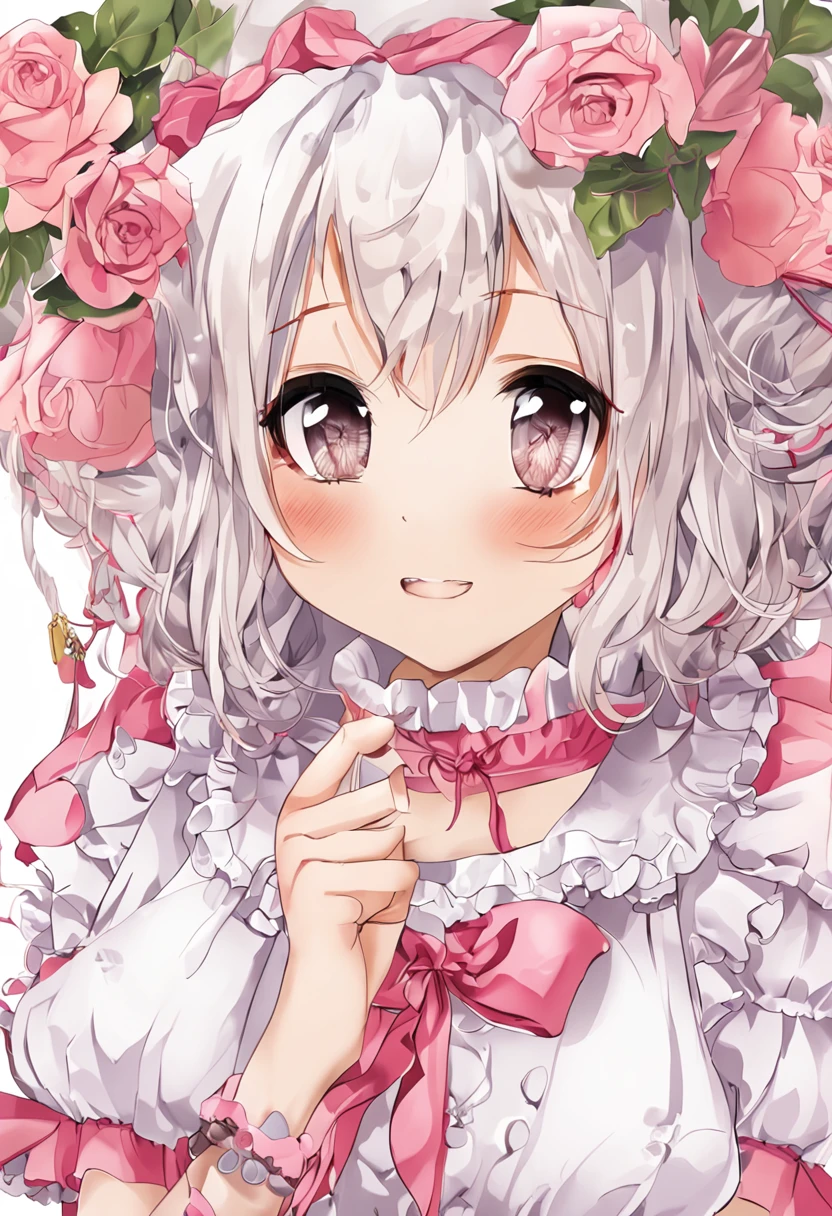 girls idle frilled string lick cute open moutheduce erotic seducing in bathroom (whip chain pink short hair black bandage from below gyaru :1.4) evil smile cover harem