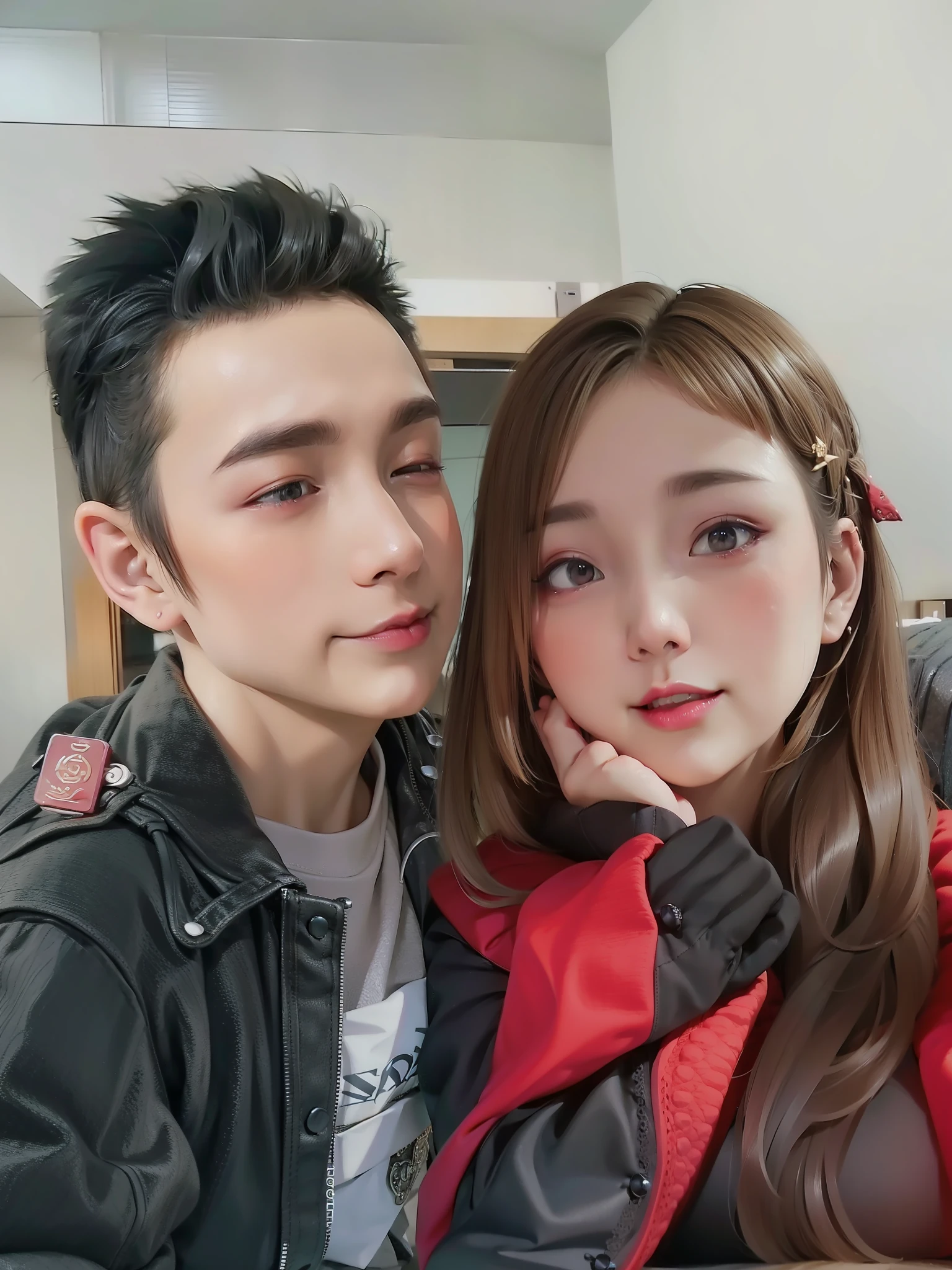 Super HD，Surreal style，4K，（（bust）)，（（（couple））），（unreal-engine），（Chinese-style clothing），