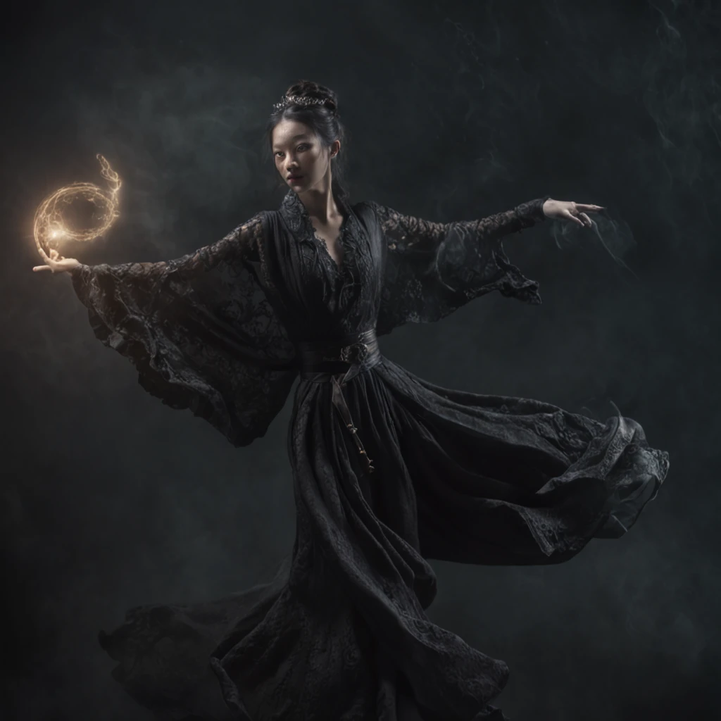 Best quality, Masterpiece, 超高分辨率, (photograph realistic:1.4), surrealism, Dream-like,fusionart, Shadowdancer, shadow magic, darkness control, stealth, shadowstep, umbral spells, hidden blade