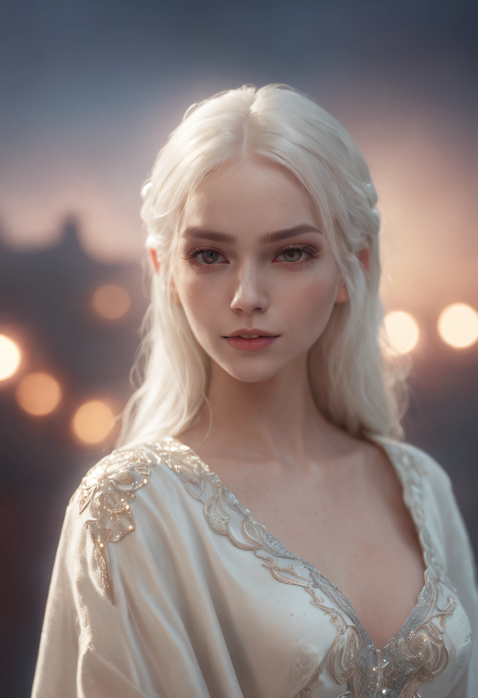 Woman with blonde hair,White hair and glowing lights in Superman's short dress,beautiful digital artworks,Fantasize with gorgeous lights,gorgeous digital art,stunning digital illustration,digital fantasy art),3 D rendered character art 8 K,a stunning young ethereal figure,Highly detailed digital art in 4K,of ethereal fantasy,Very Beautiful Digital Art,beautiful digital art,fantasy digital art, digital fantasy art