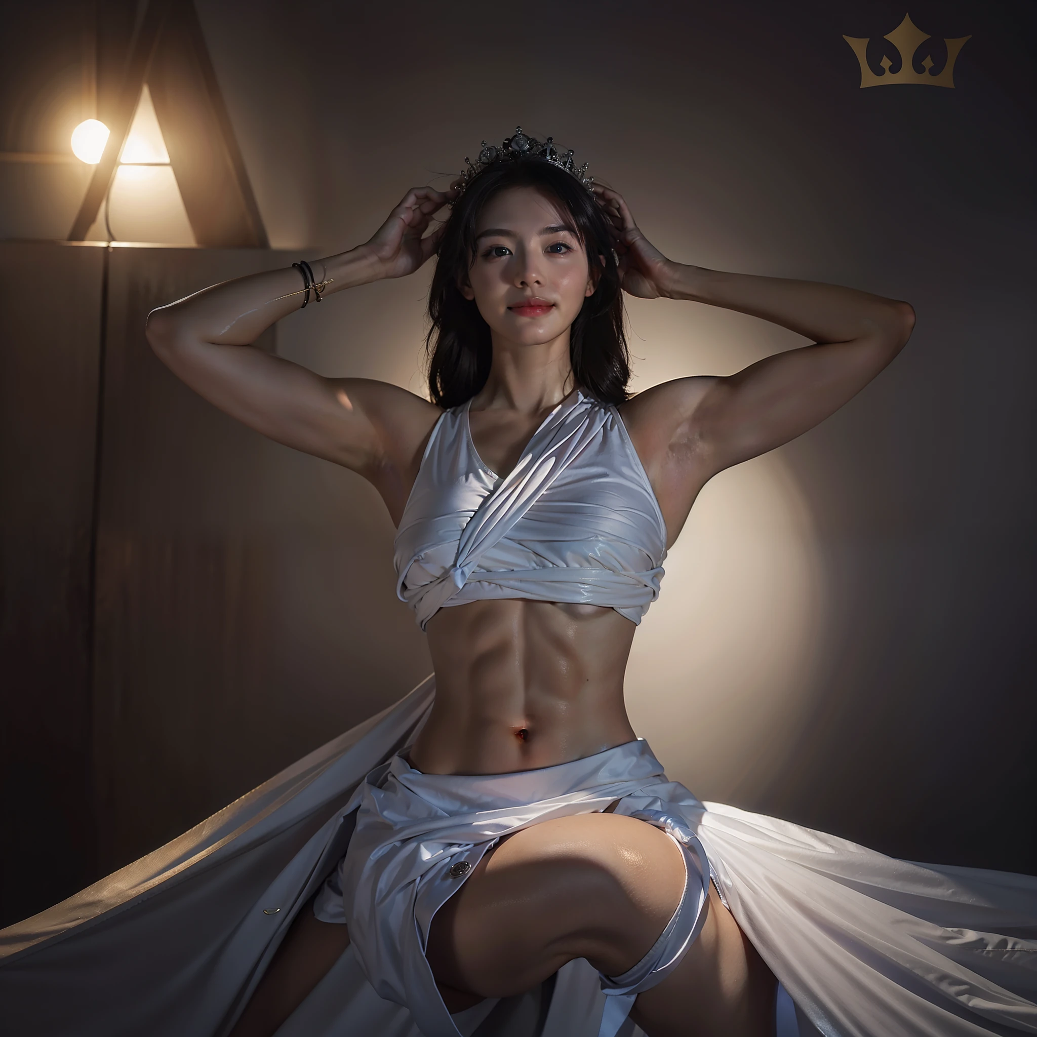 Bigchest,There are abs,Fitness beauty,seduct smile,Snow-white skin