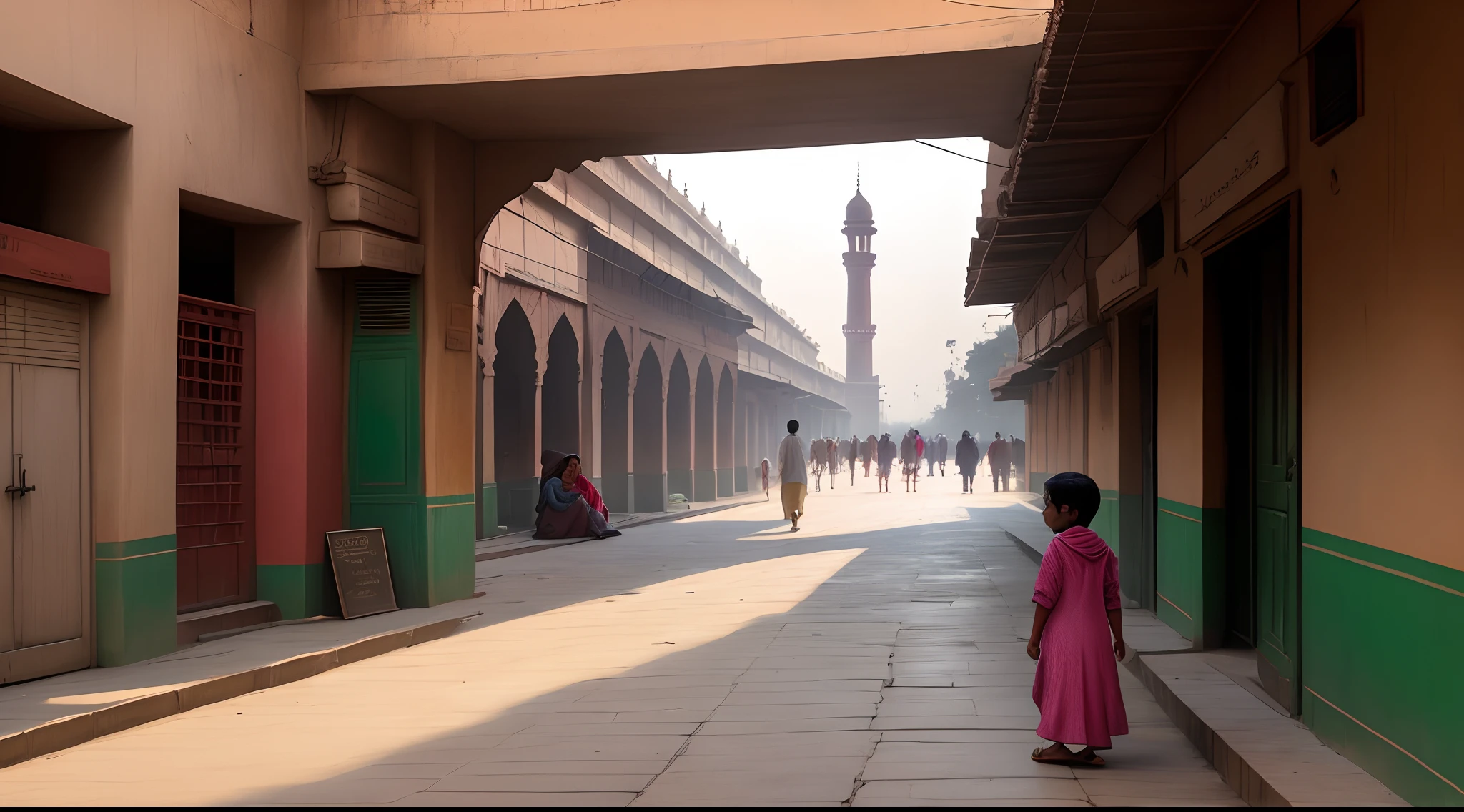 Jama masjid Delhi India evning time poor ??? in street