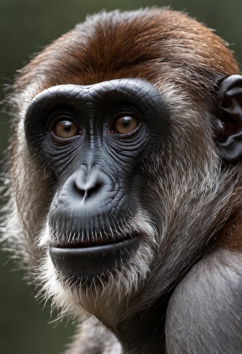 Real Photographics,monkeys,head portrait,Close-up,of a real,Facial features are carefully depicted,Realistic skin texture,depth of fields,high light,Real light,Ray traching,oc rendered,Hyper-realistic,best qualtiy,8K,Works of masters,super-fine,Detailed pubic hair,Correct anatomy,sharp focus on eyes,Bokeh,Facial features are carefully depicted