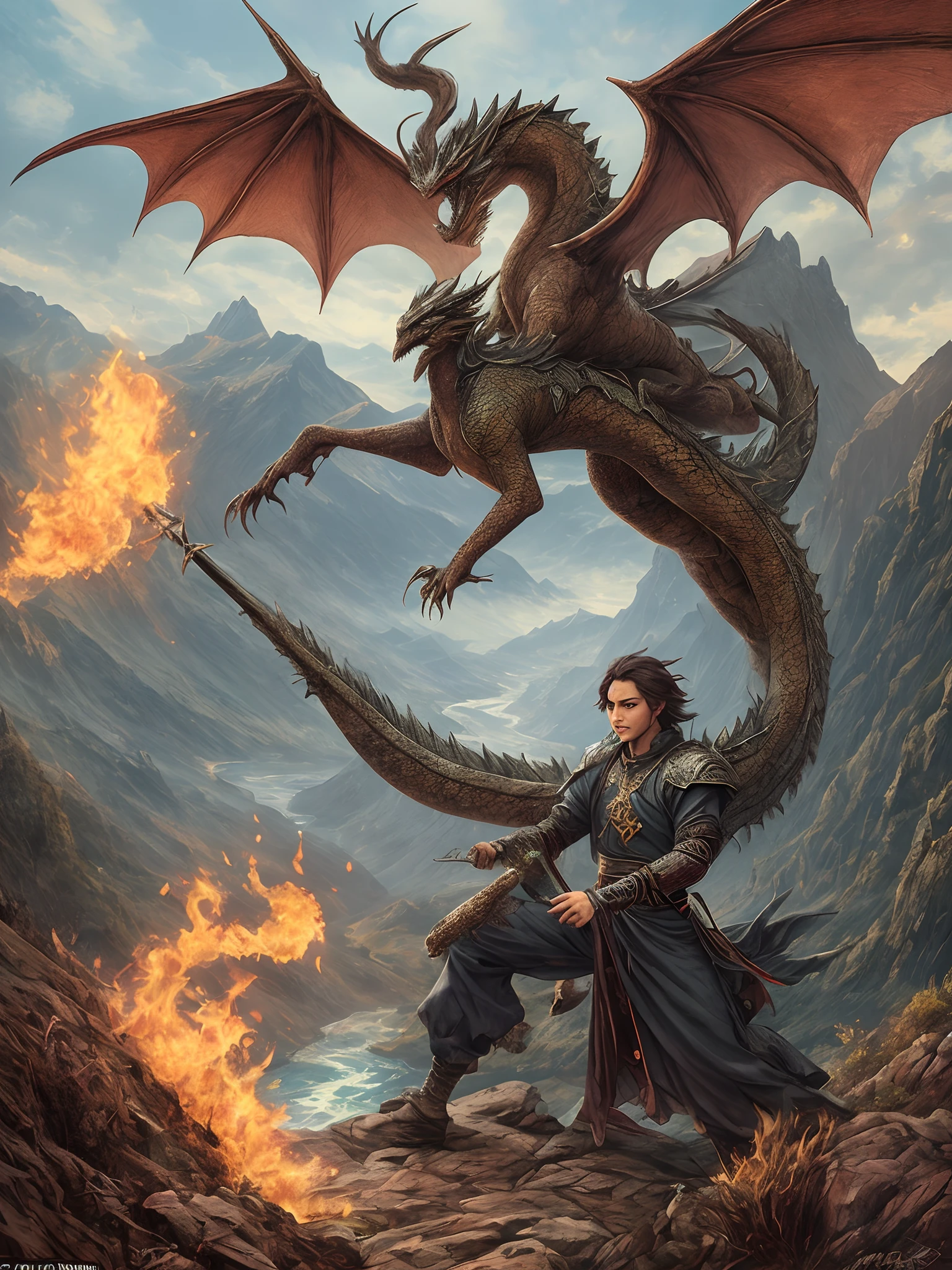 The sword fairy man has the posture of a dragon and a phoenix, and has the expression of heavenly eyes, swallowing mountains and rivers, and self-respecting