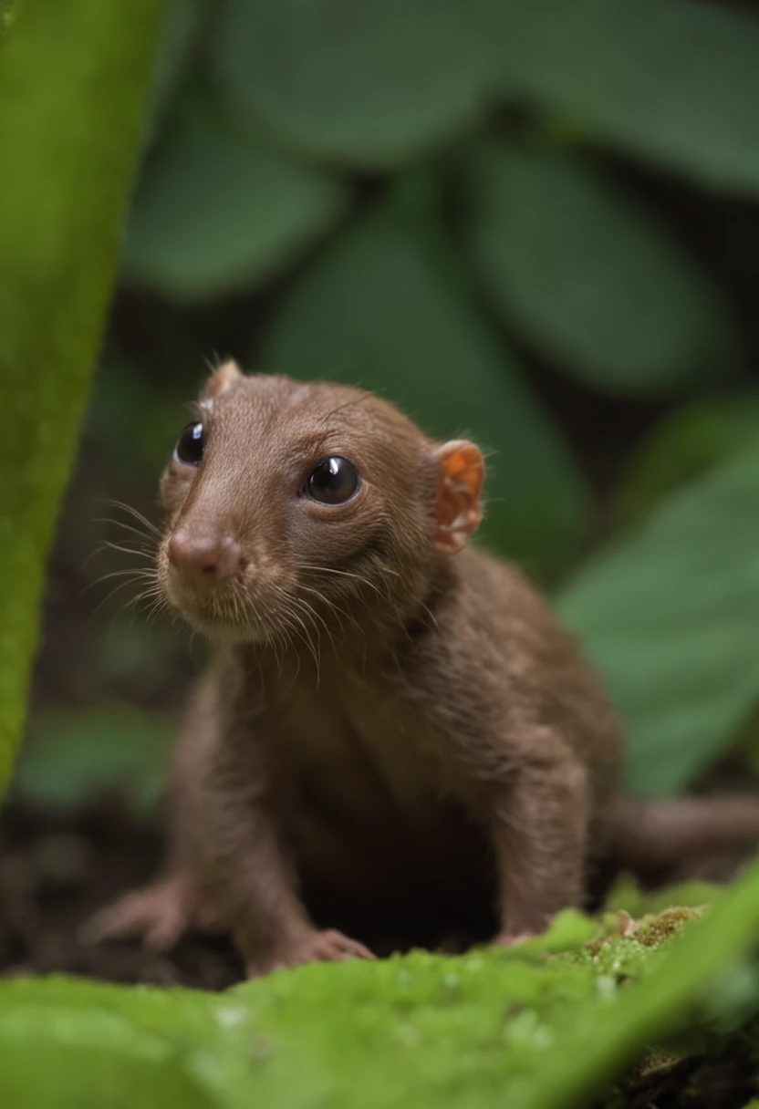 Real Photographics，jungles，Cute mole，Glowing plants，dream magical，starlights，Close-up，of a real，Macro lens，depth of fields，high light，Real light，Ray traching，oc rendered，Hyper-realistic，best qualtiy，8K，Works of masters，super-fine，Detailed pubic hair，Correct anatomy，sharp focus on eyes，Bokeh，Facial features are carefully depicted