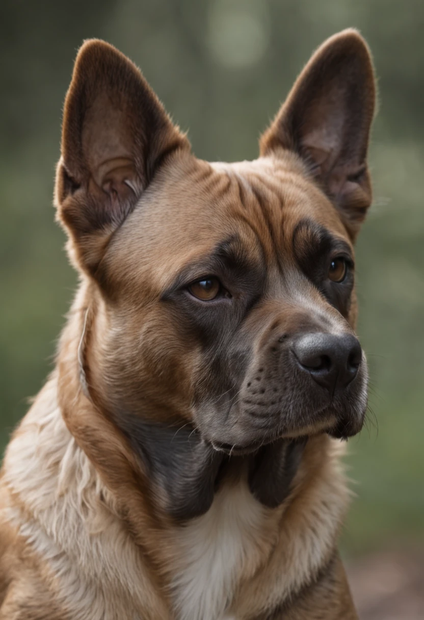 A dog, Holding a katana, outside, realisticlying, The light and shadow are soft, extremy detailed, realistic raytraicing, Epic composition, (Complicated details), (Complex design, Hyper-detailing:1.2), art stations, (tmasterpiece, best qualtiy), hyper HD, 32K --v6